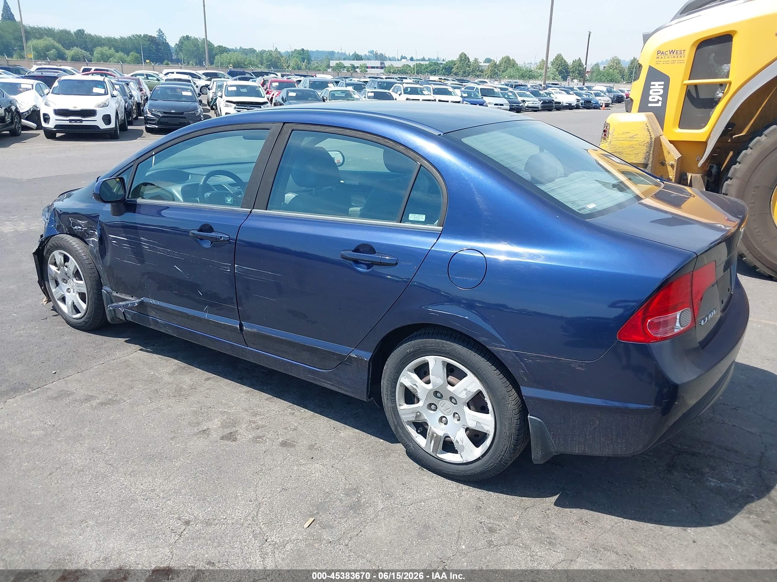 2008 Honda Civic Lx Blue vin: 1HGFA16598L008044