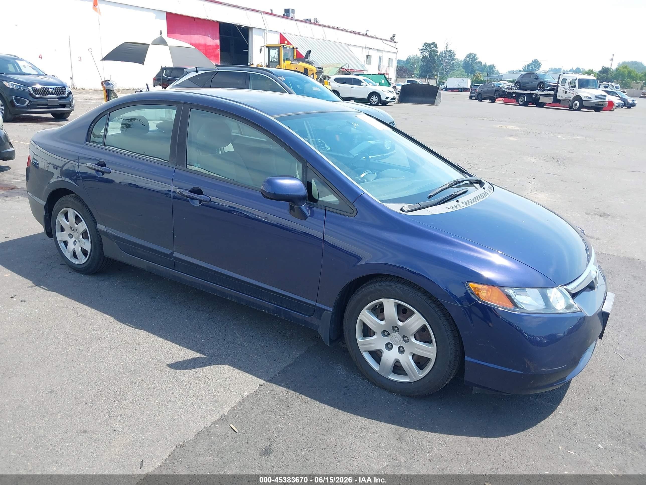2008 Honda Civic Lx Blue vin: 1HGFA16598L008044