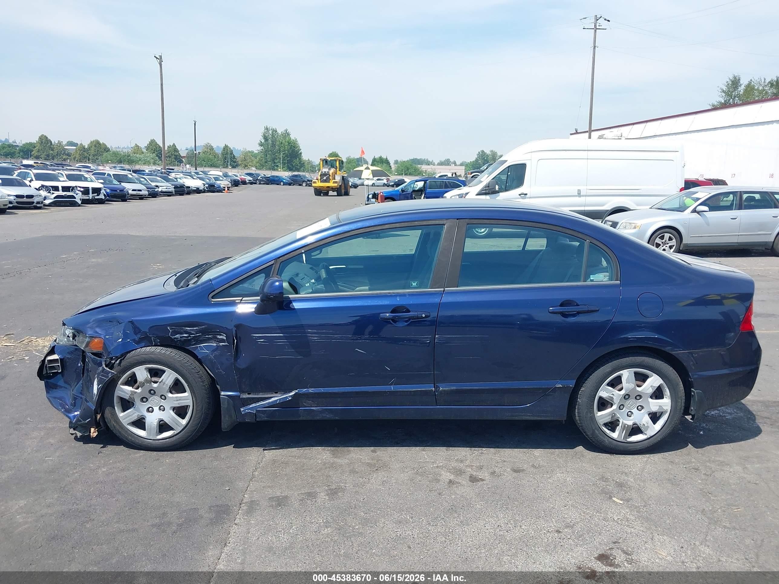 2008 Honda Civic Lx Blue vin: 1HGFA16598L008044