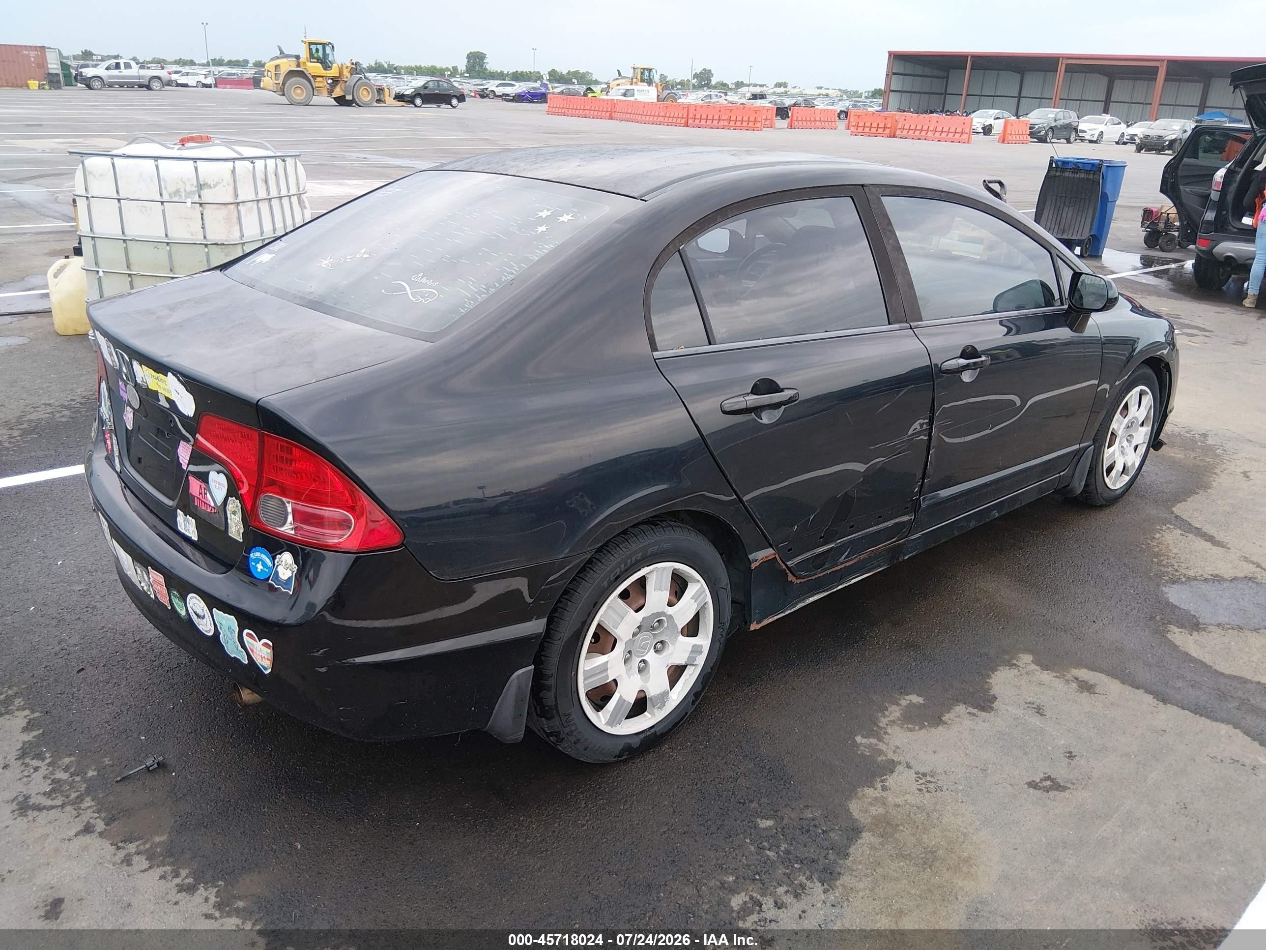 2008 Honda Civic Lx Black vin: 1HGFA16598L010912