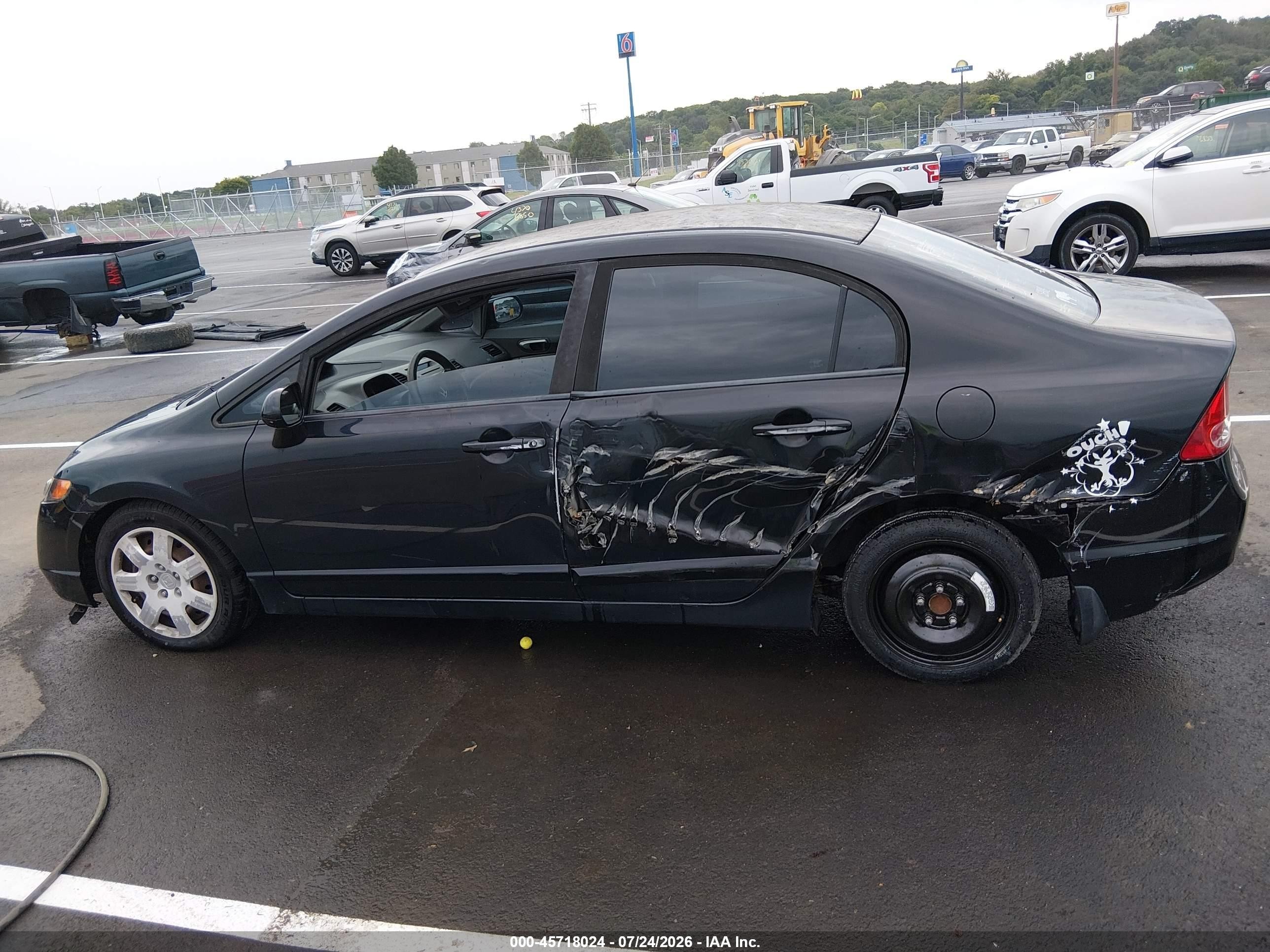 2008 Honda Civic Lx Black vin: 1HGFA16598L010912