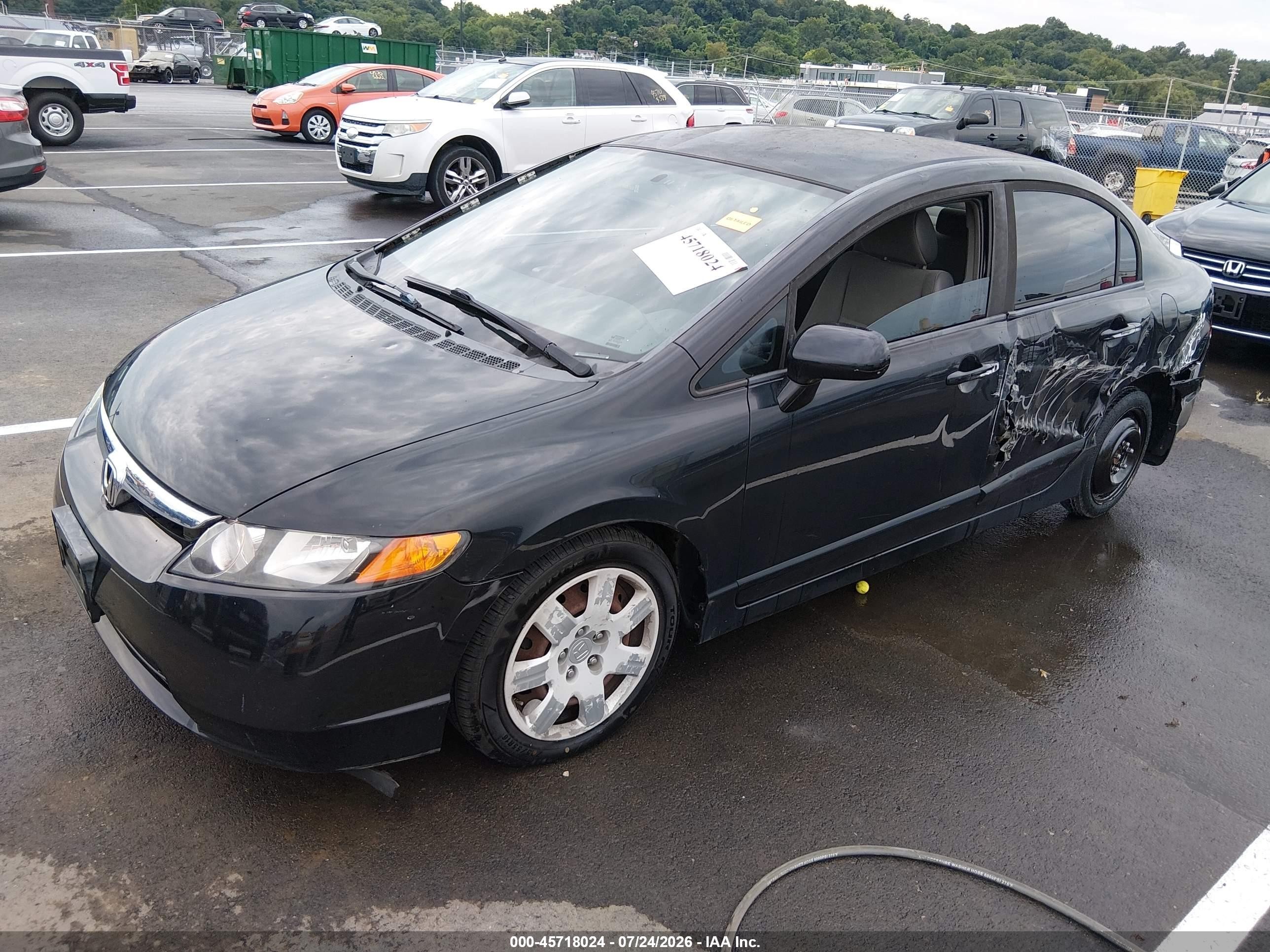 2008 Honda Civic Lx Black vin: 1HGFA16598L010912
