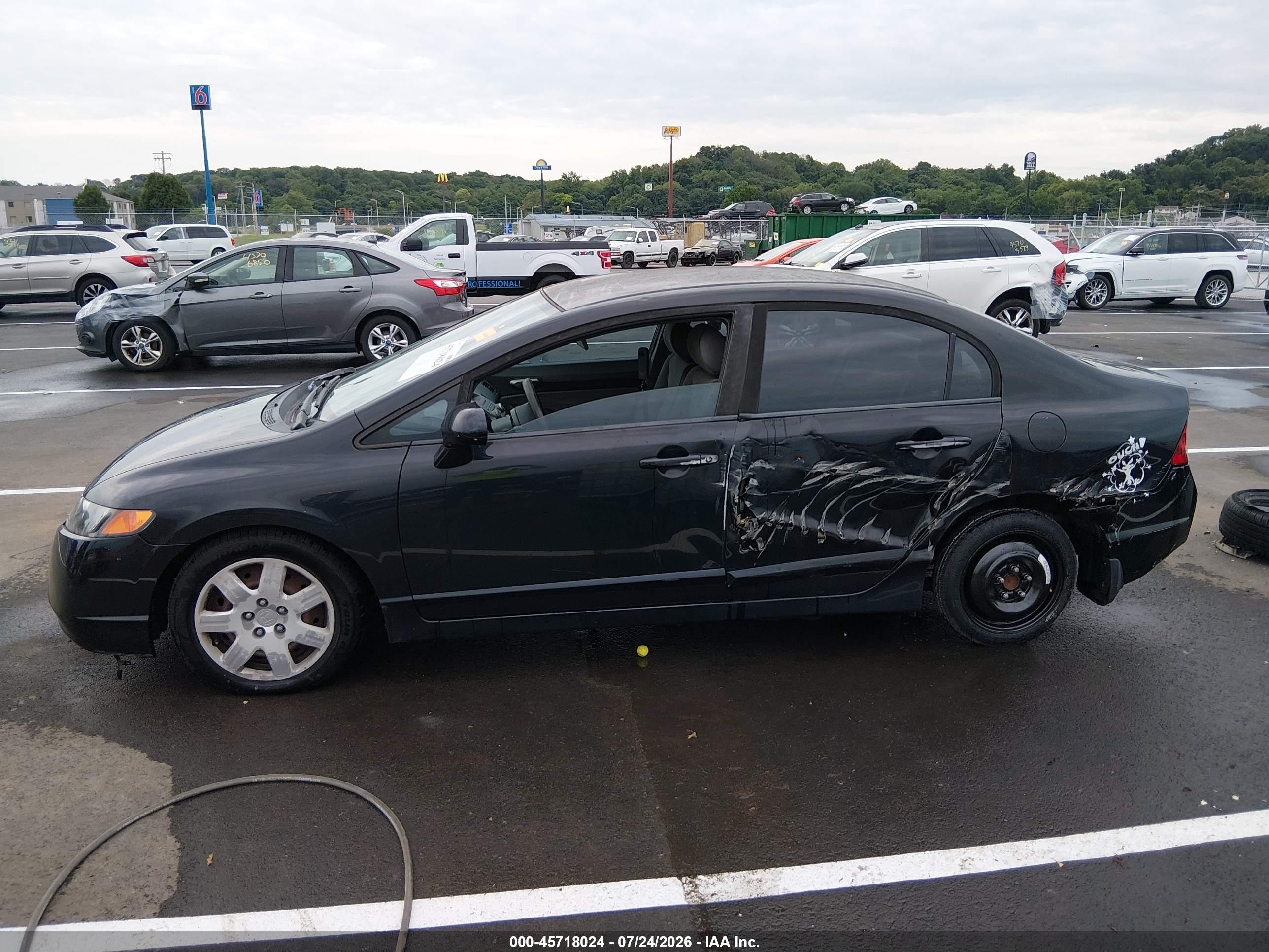 2008 Honda Civic Lx Black vin: 1HGFA16598L010912
