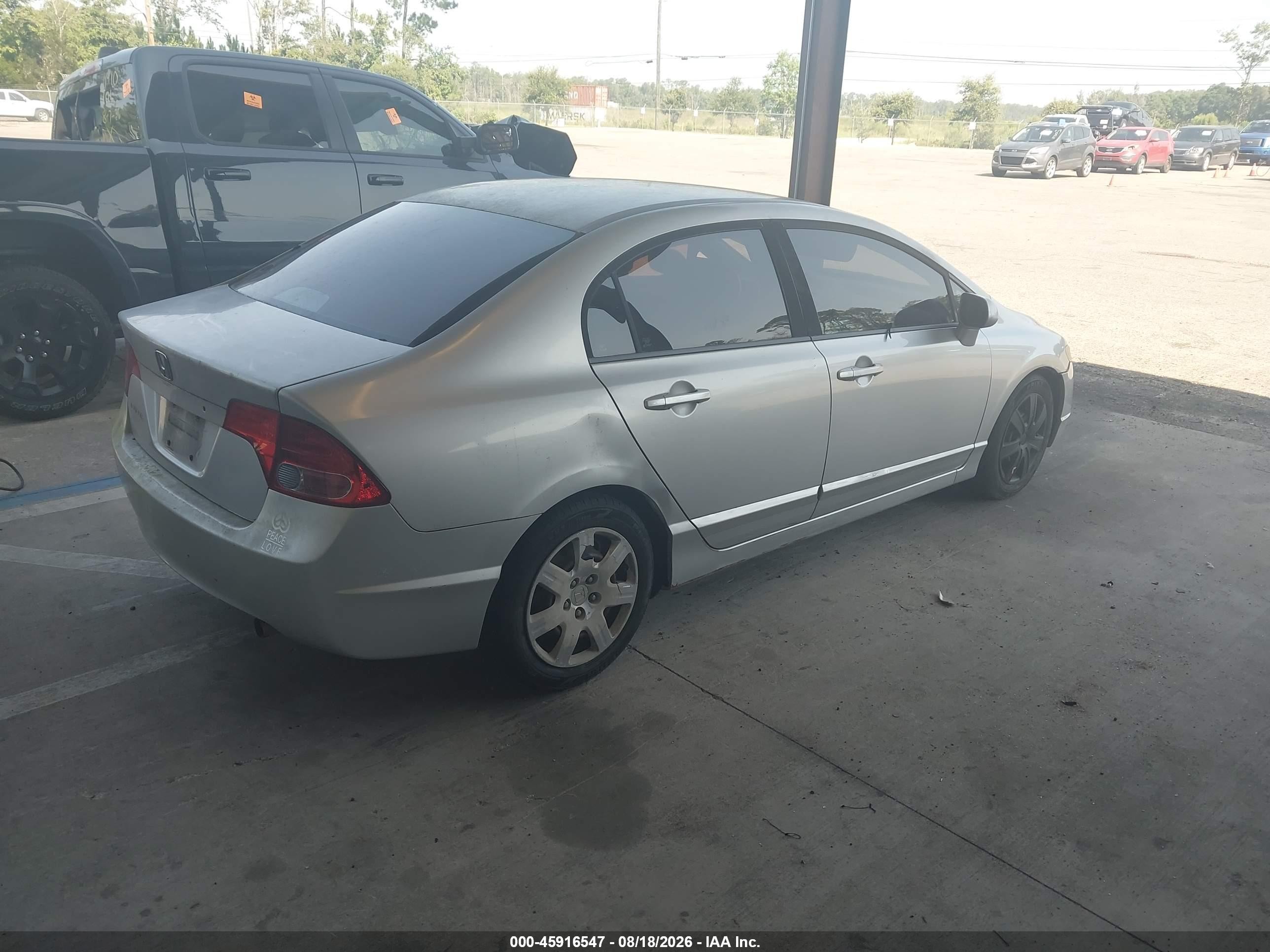 2008 Honda Civic Lx Gray vin: 1HGFA16598L012448