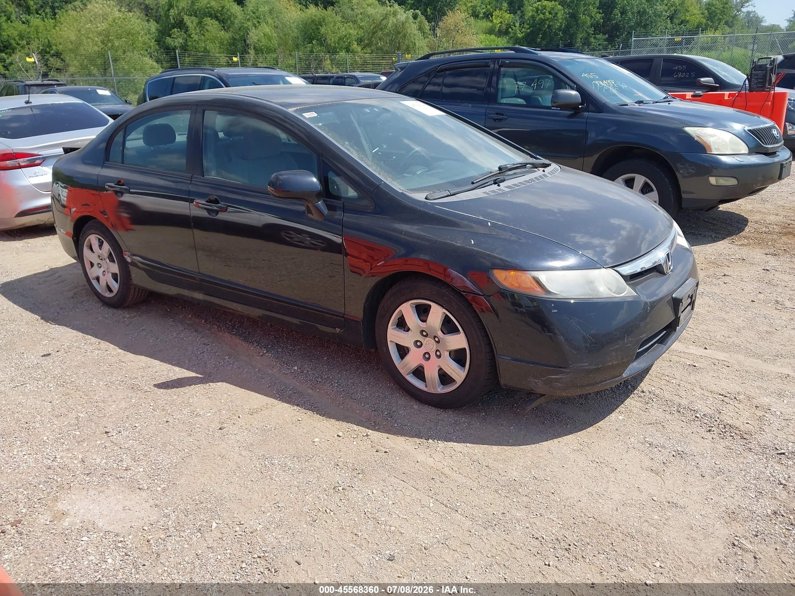 2008 Honda Civic Lx Black vin: 1HGFA16598L022557