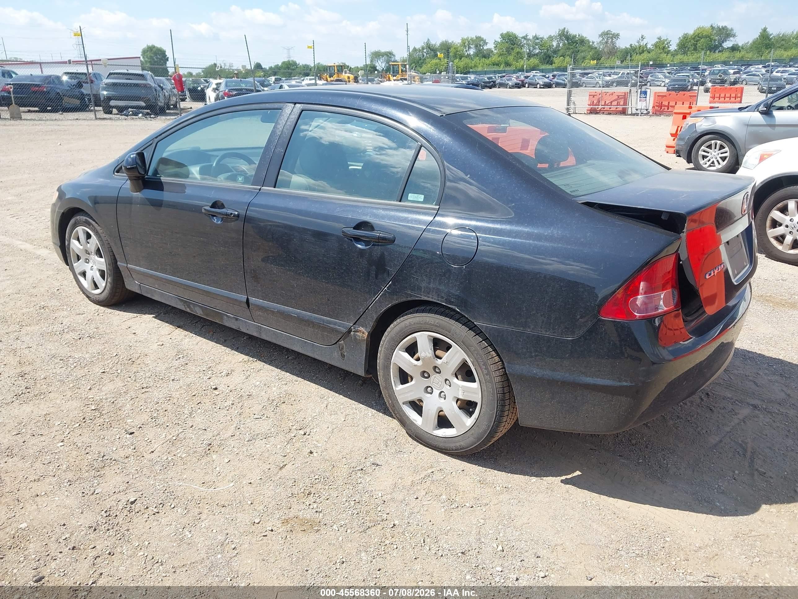 2008 Honda Civic Lx Black vin: 1HGFA16598L022557