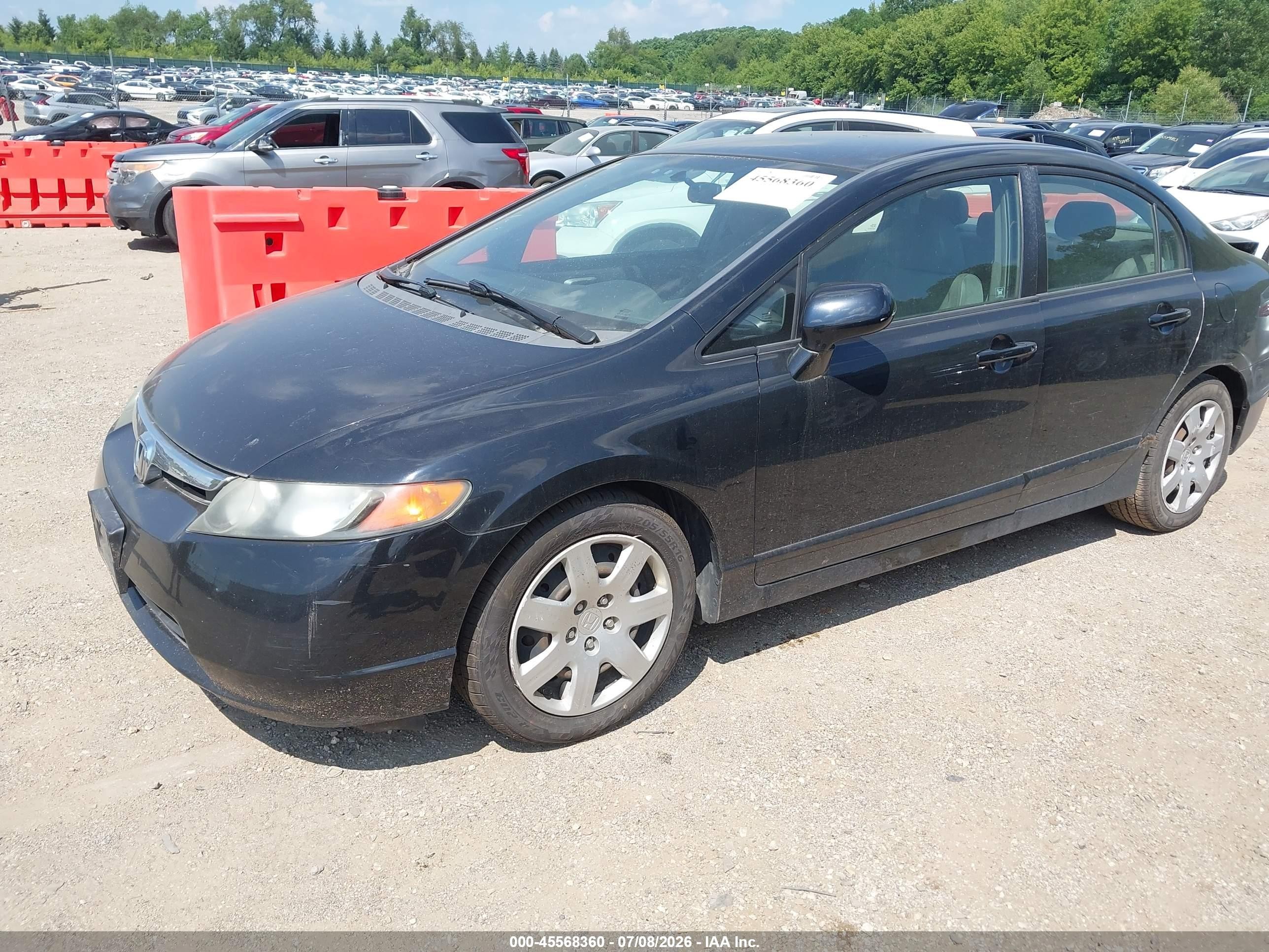 2008 Honda Civic Lx Black vin: 1HGFA16598L022557