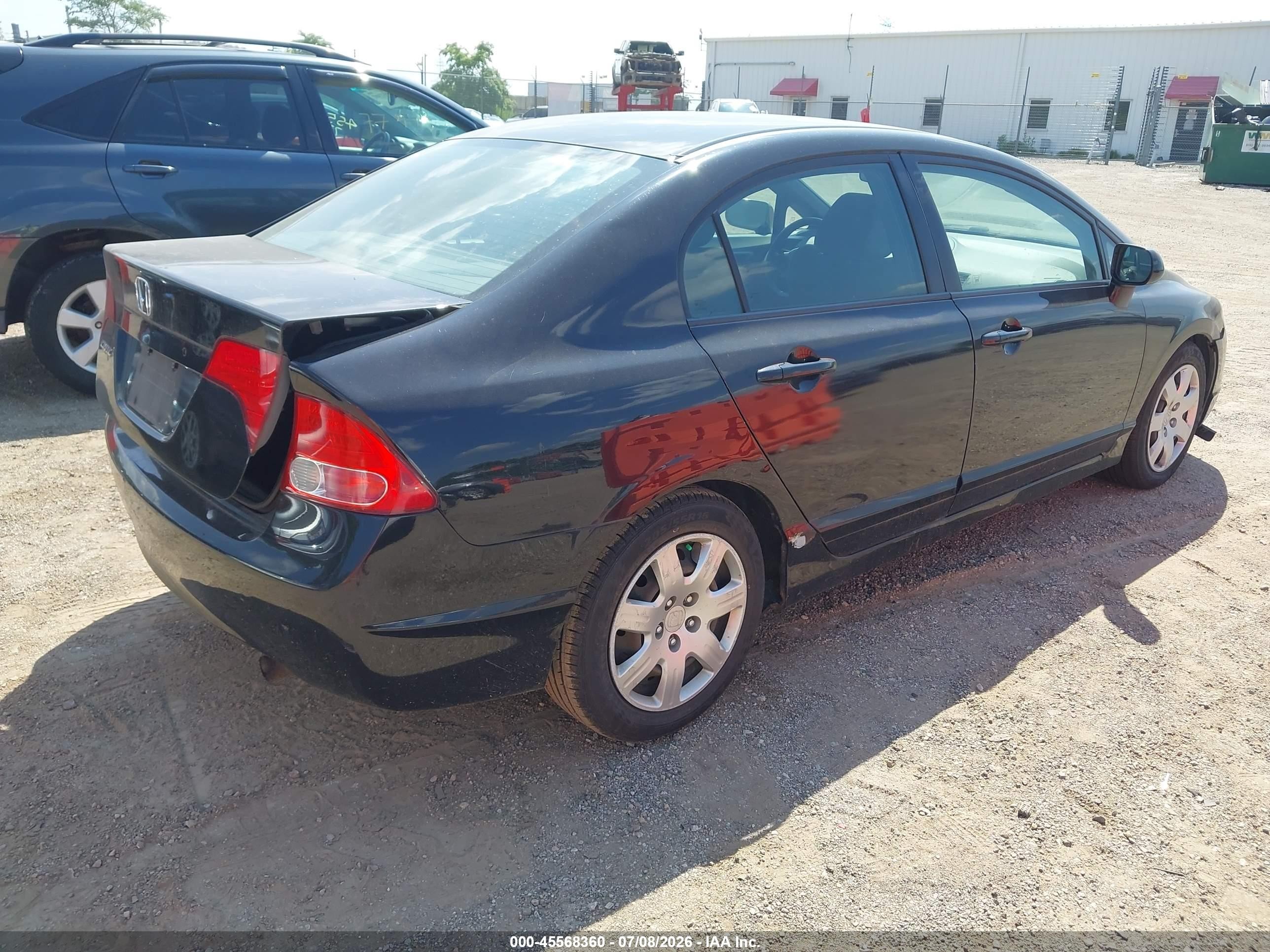 2008 Honda Civic Lx Black vin: 1HGFA16598L022557