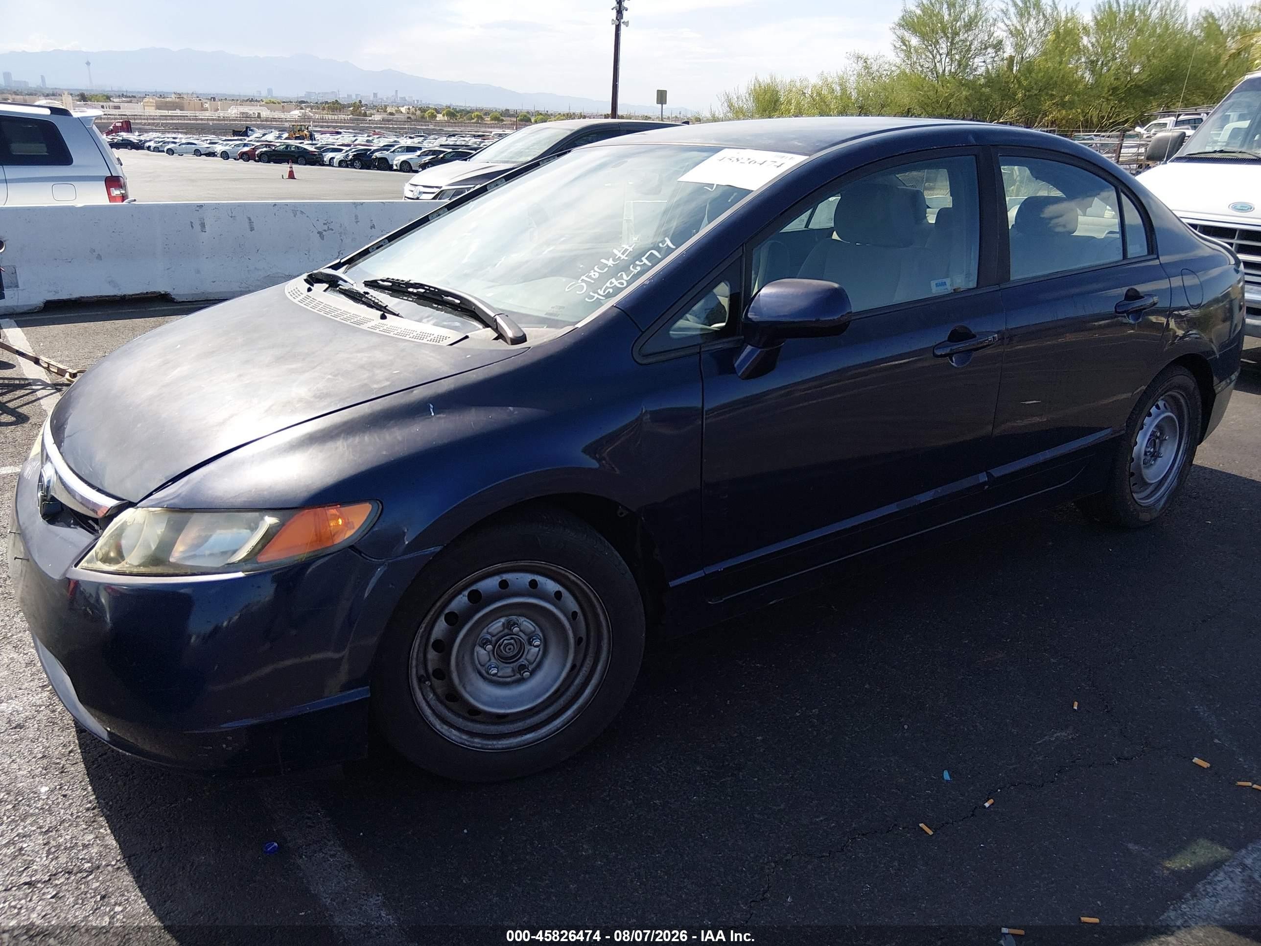 2008 Honda Civic Lx Blue vin: 1HGFA16598L026091