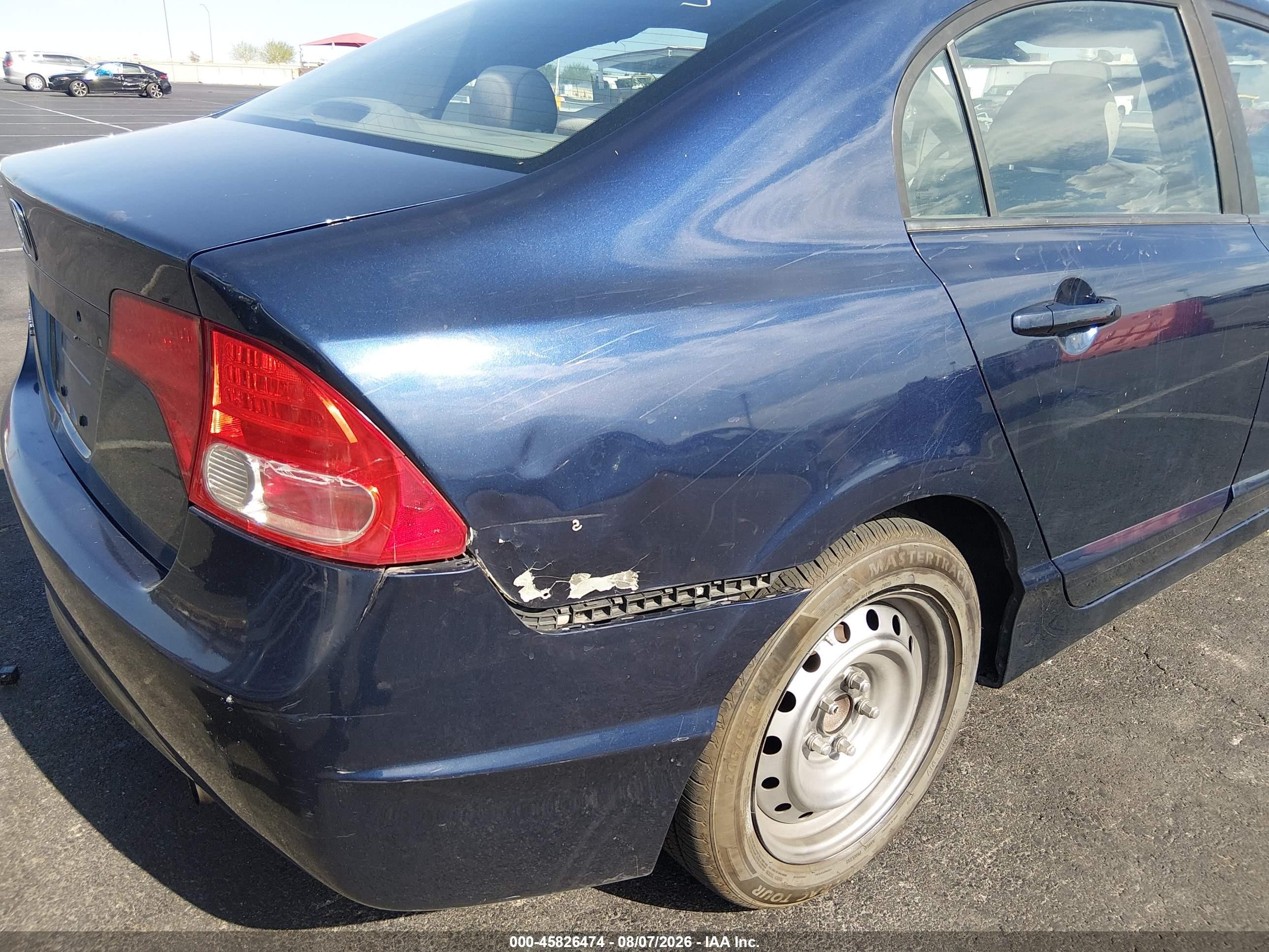 2008 Honda Civic Lx Blue vin: 1HGFA16598L026091
