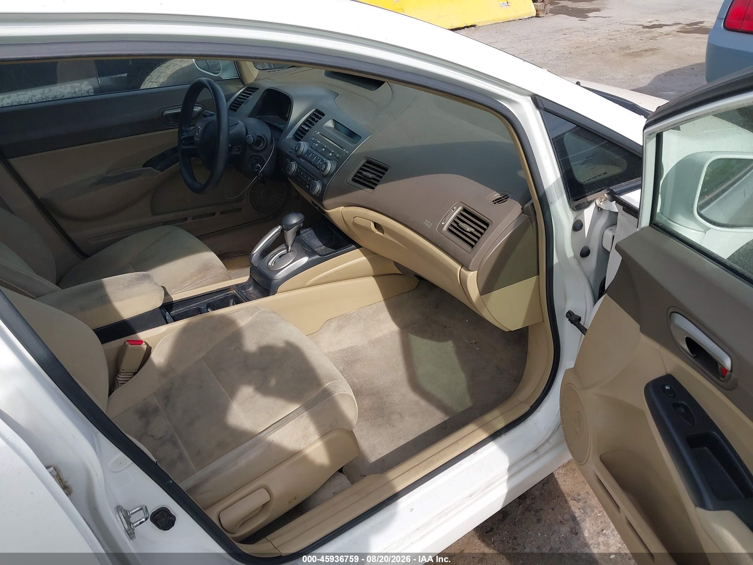 2008 Honda Civic Lx White vin: 1HGFA16598L031727