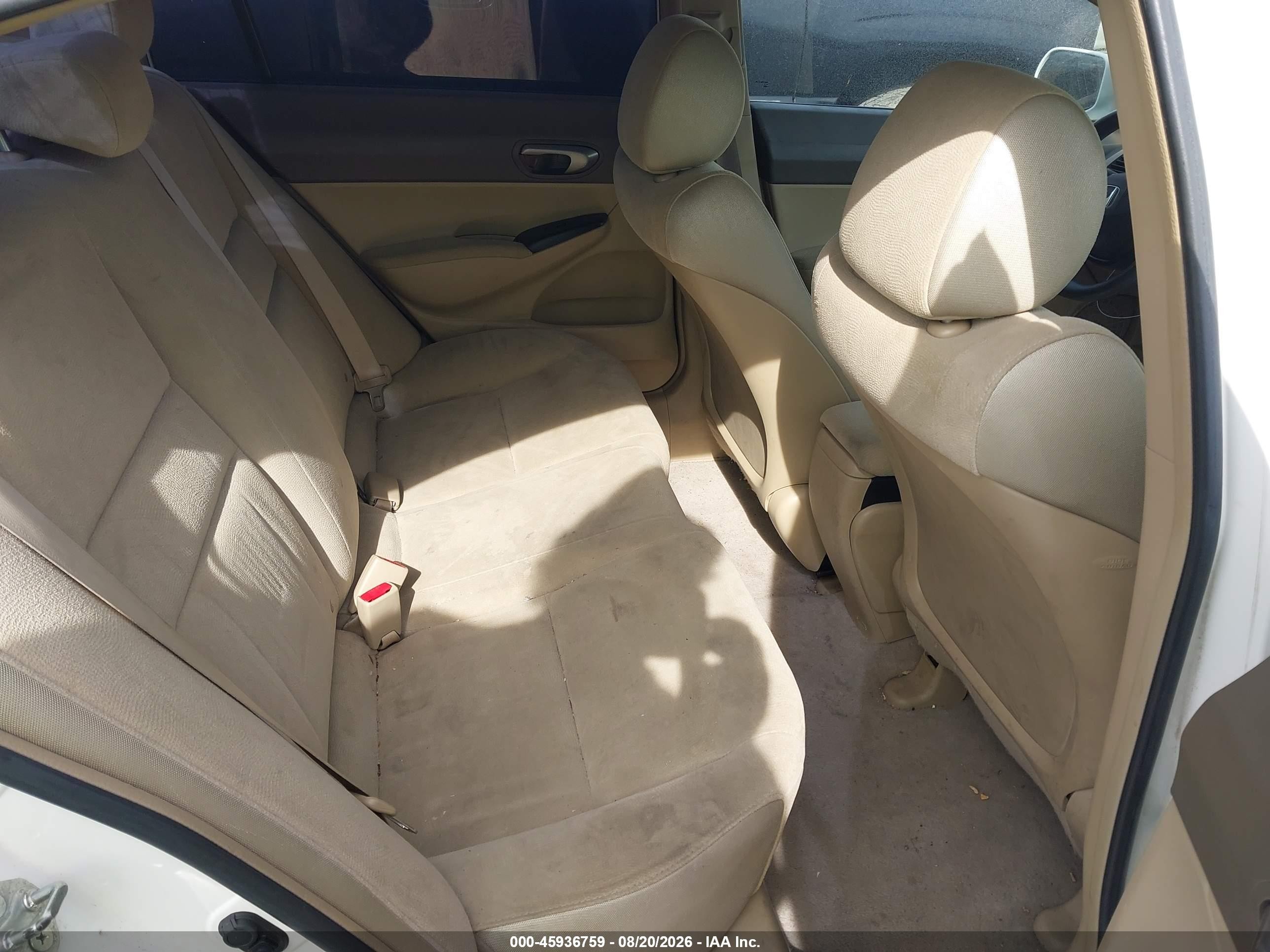 2008 Honda Civic Lx White vin: 1HGFA16598L031727