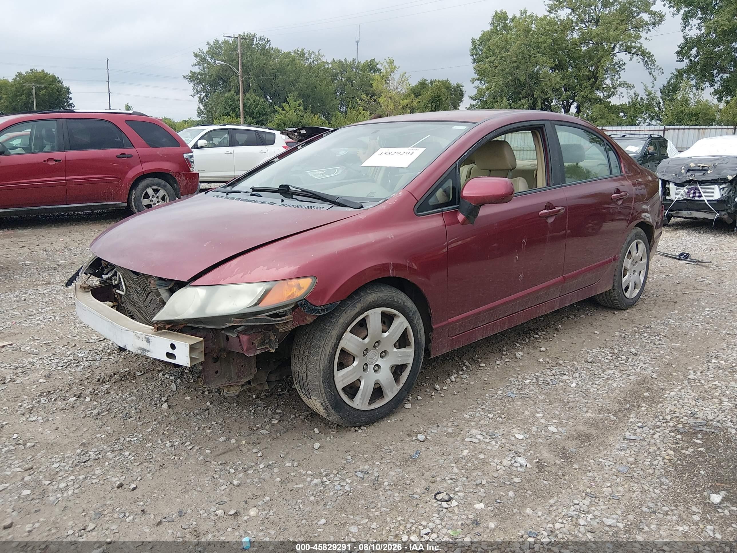 2008 Honda Civic Lx Red vin: 1HGFA16598L055204