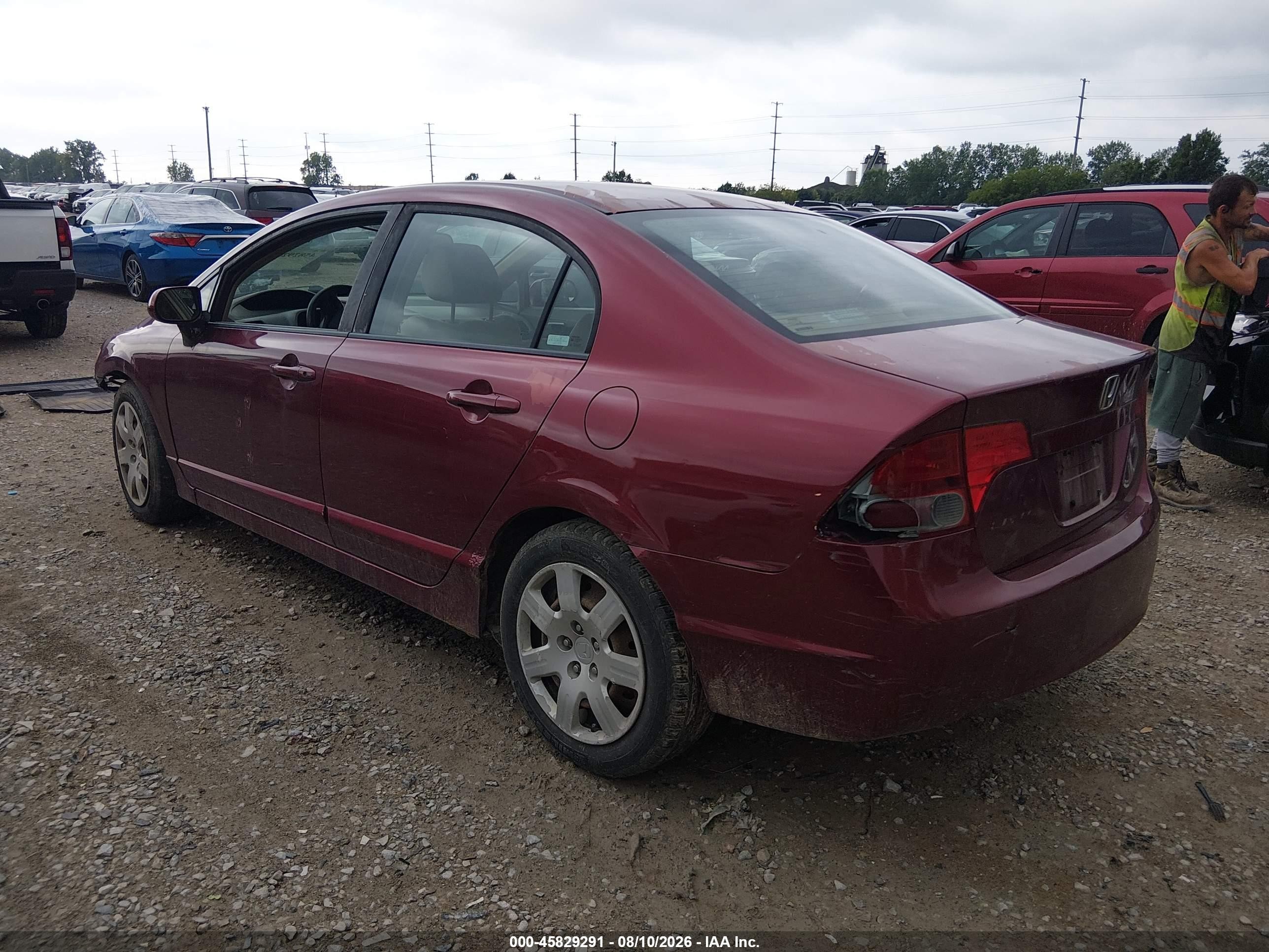 2008 Honda Civic Lx Red vin: 1HGFA16598L055204