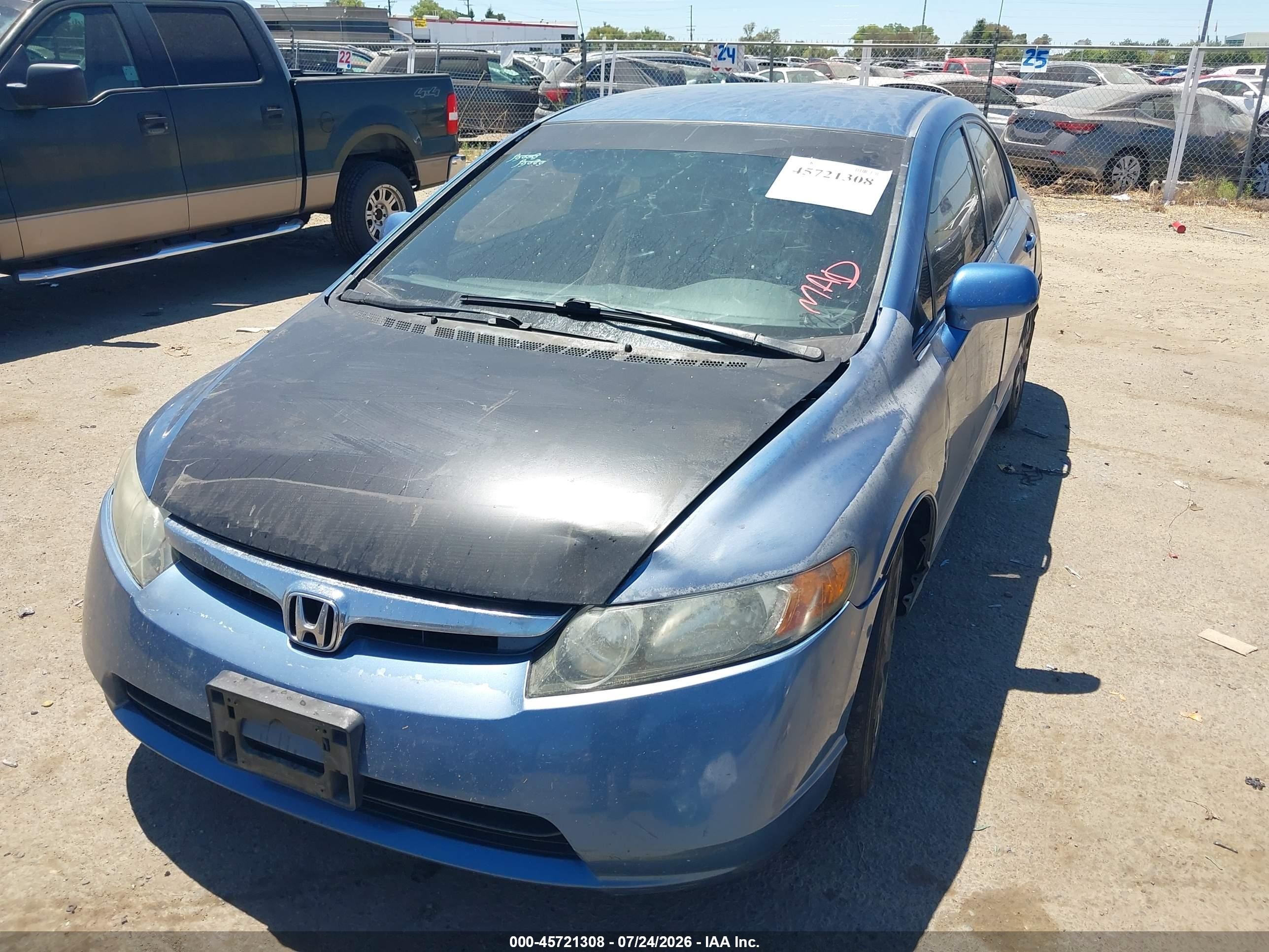 2008 Honda Civic Lx Синий vin: 1HGFA16598L069166