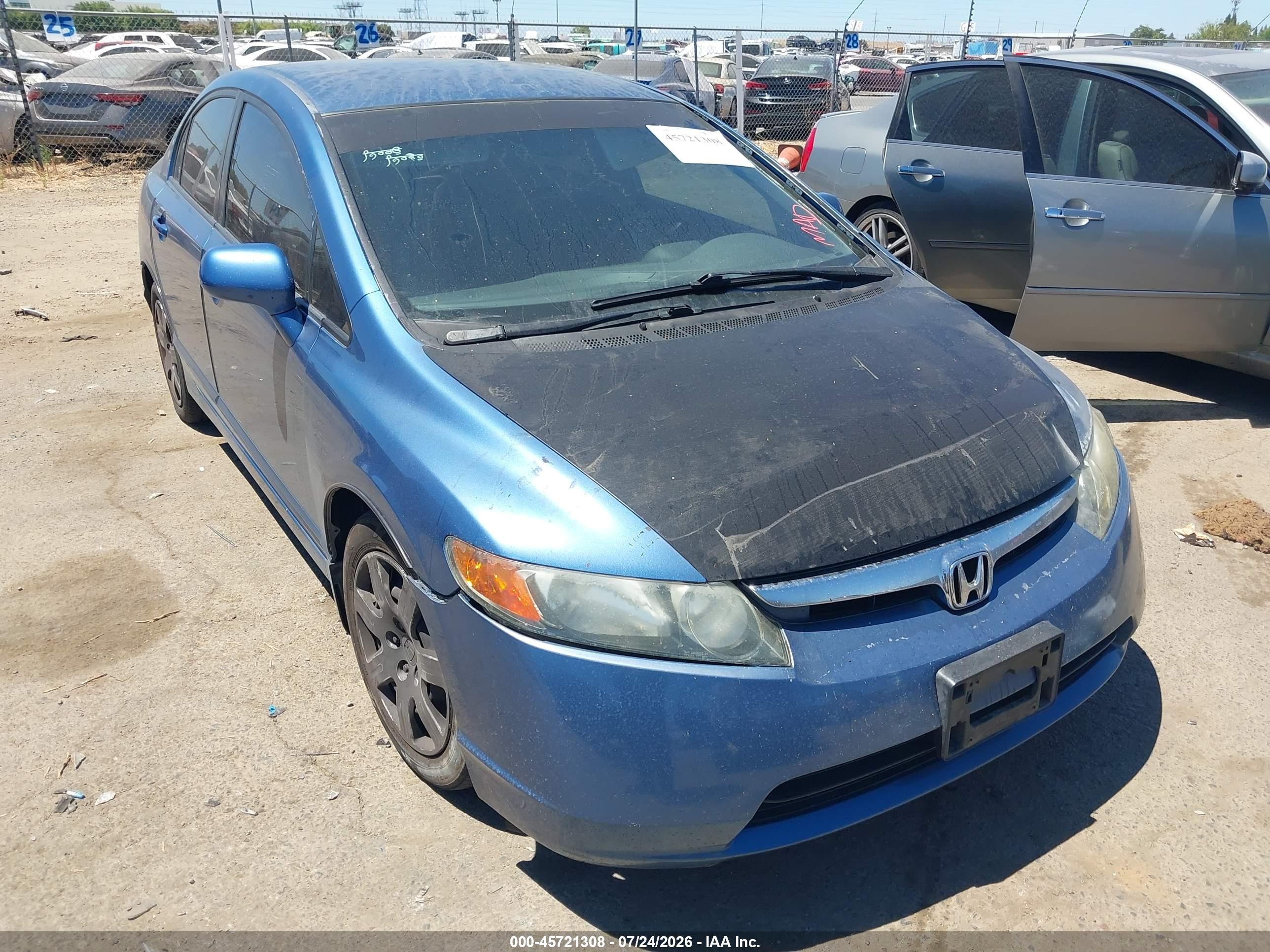 2008 Honda Civic Lx Синий vin: 1HGFA16598L069166