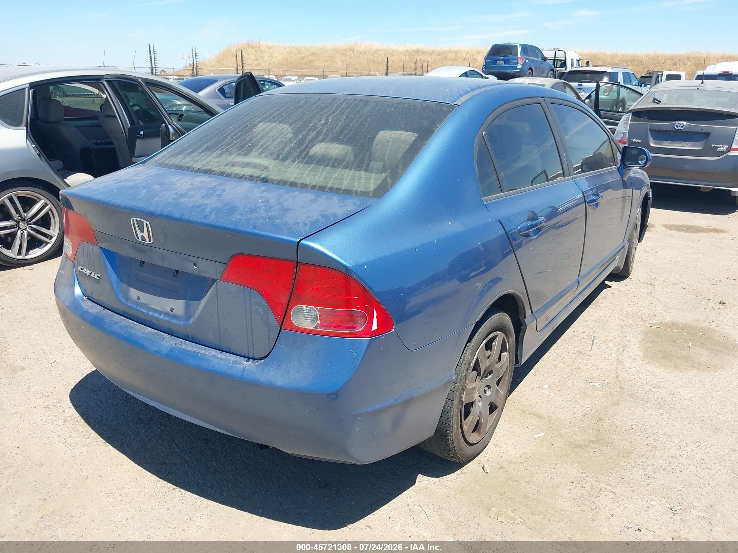 2008 Honda Civic Lx Синий vin: 1HGFA16598L069166