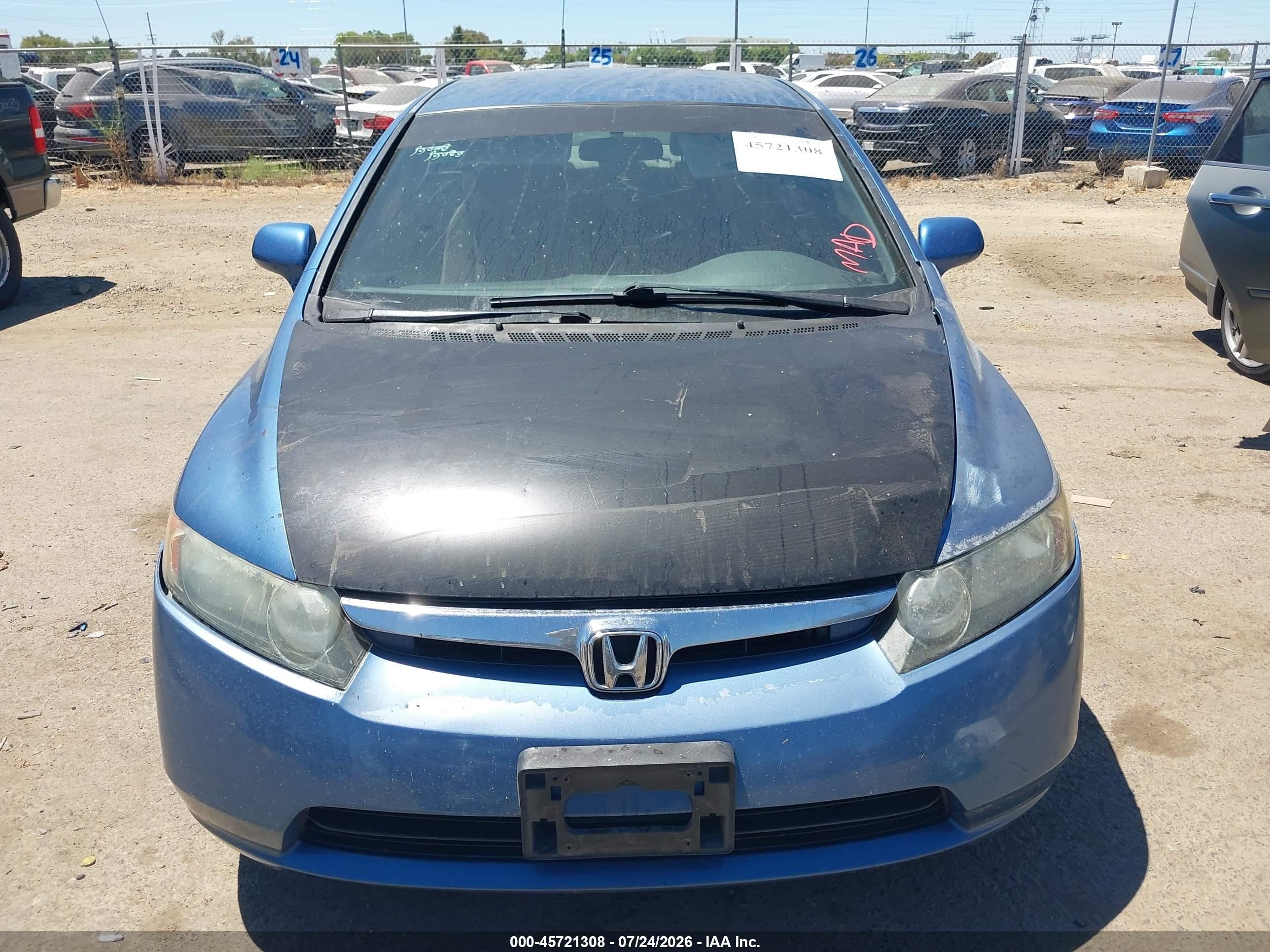 2008 Honda Civic Lx Синий vin: 1HGFA16598L069166