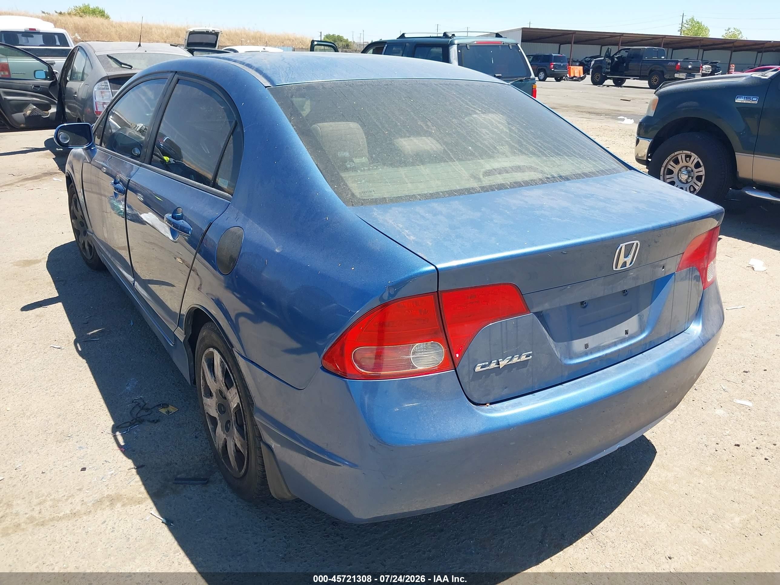 2008 Honda Civic Lx Синий vin: 1HGFA16598L069166