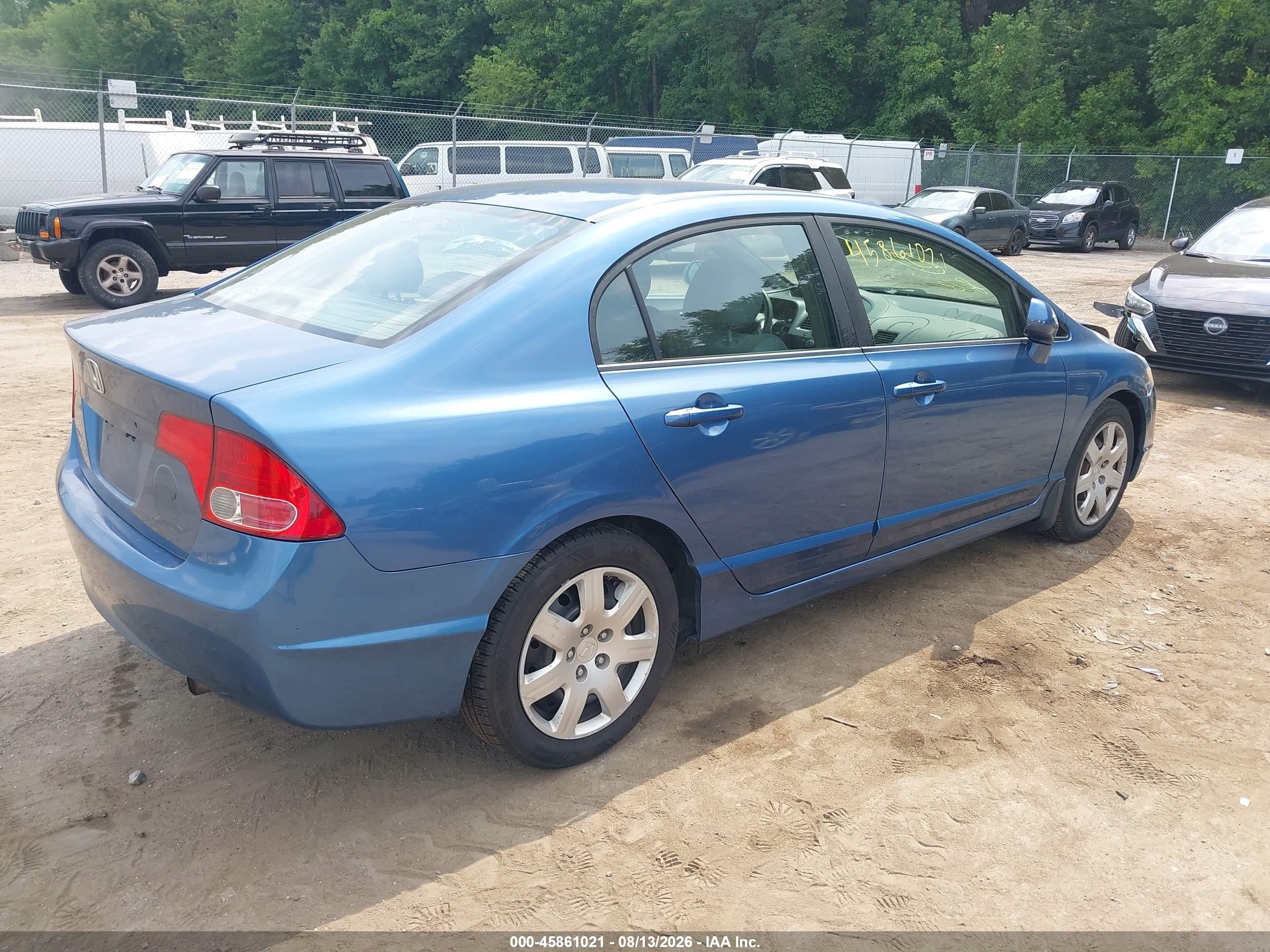 2008 Honda Civic Lx Blue vin: 1HGFA16598L077378