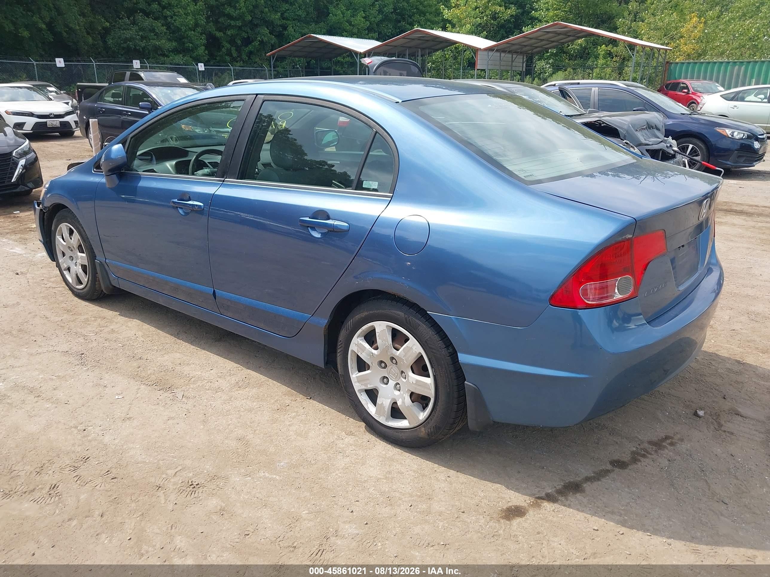 2008 Honda Civic Lx Blue vin: 1HGFA16598L077378