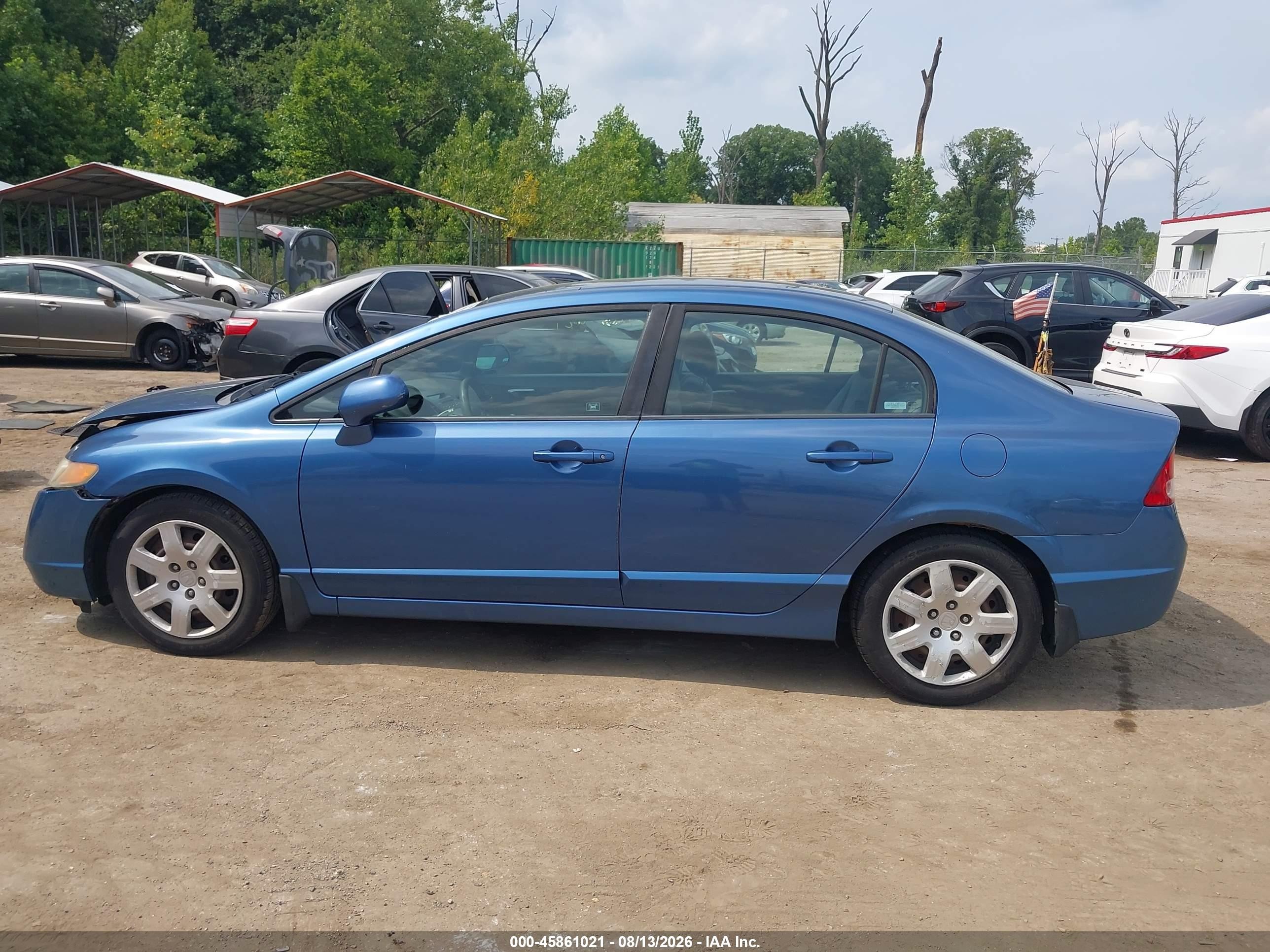 2008 Honda Civic Lx Blue vin: 1HGFA16598L077378
