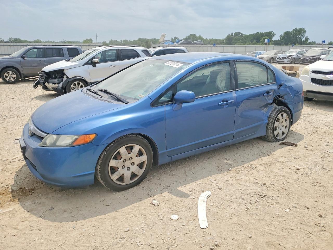 2008 Honda Civic Lx Blue vin: 1HGFA16598L081821