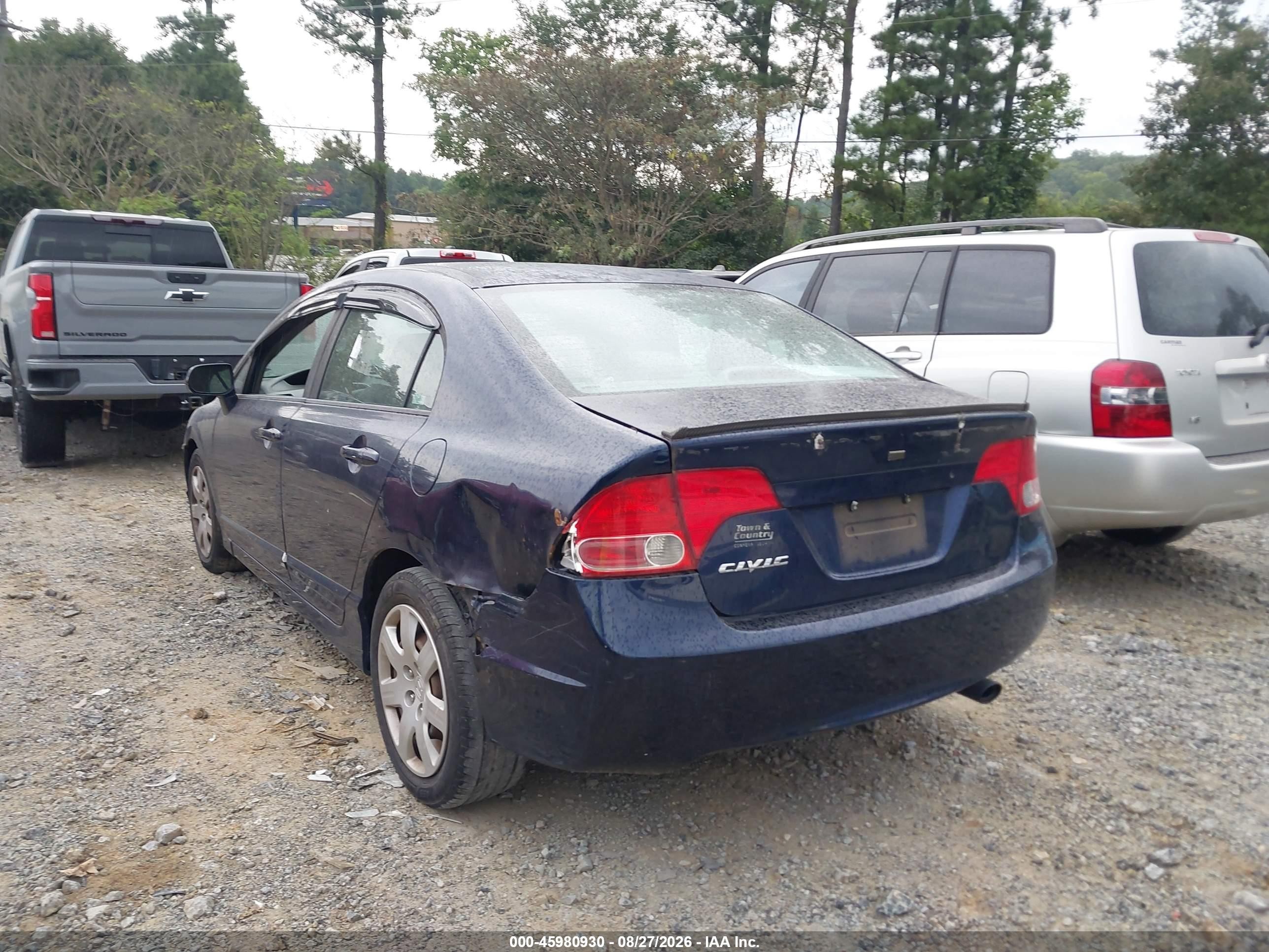 2008 Honda Civic Lx Dark Blue vin: 1HGFA16598L093077