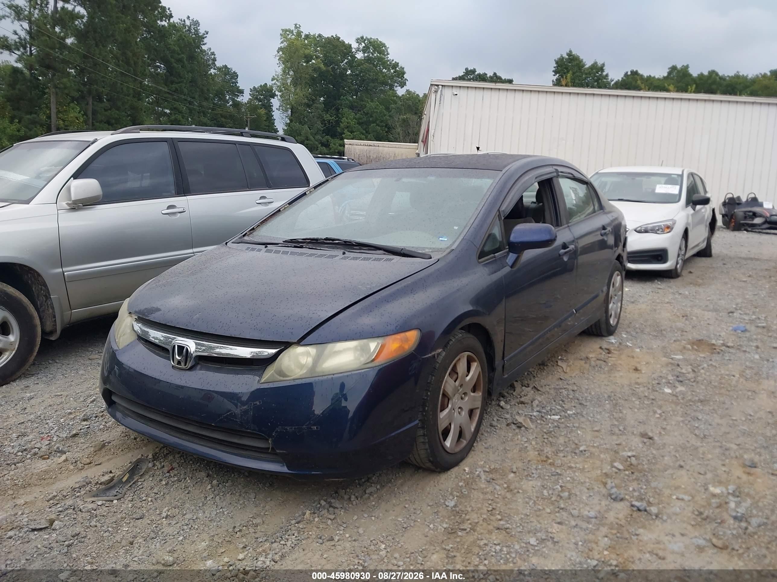 2008 Honda Civic Lx Dark Blue vin: 1HGFA16598L093077