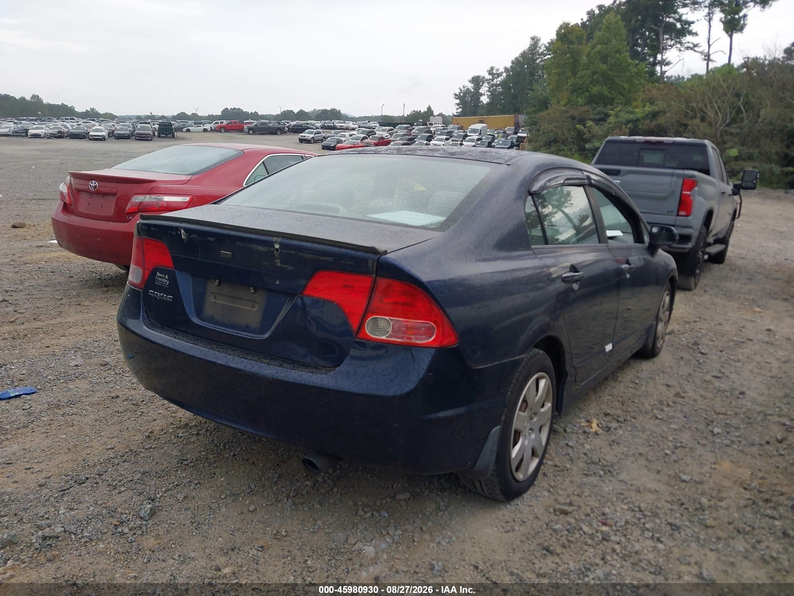 2008 Honda Civic Lx Dark Blue vin: 1HGFA16598L093077