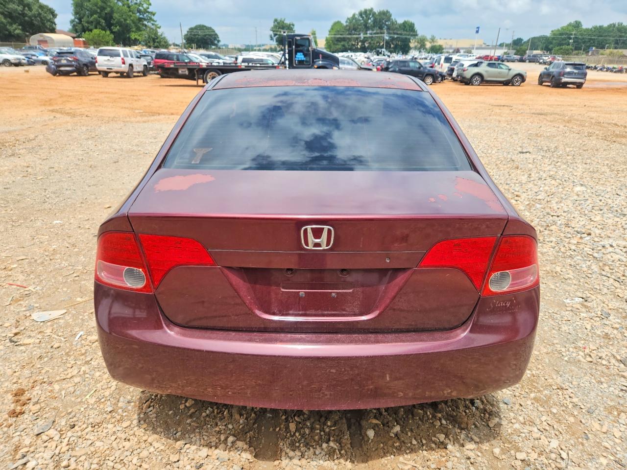2008 Honda Civic Lx Burgundy vin: 1HGFA16598L098327