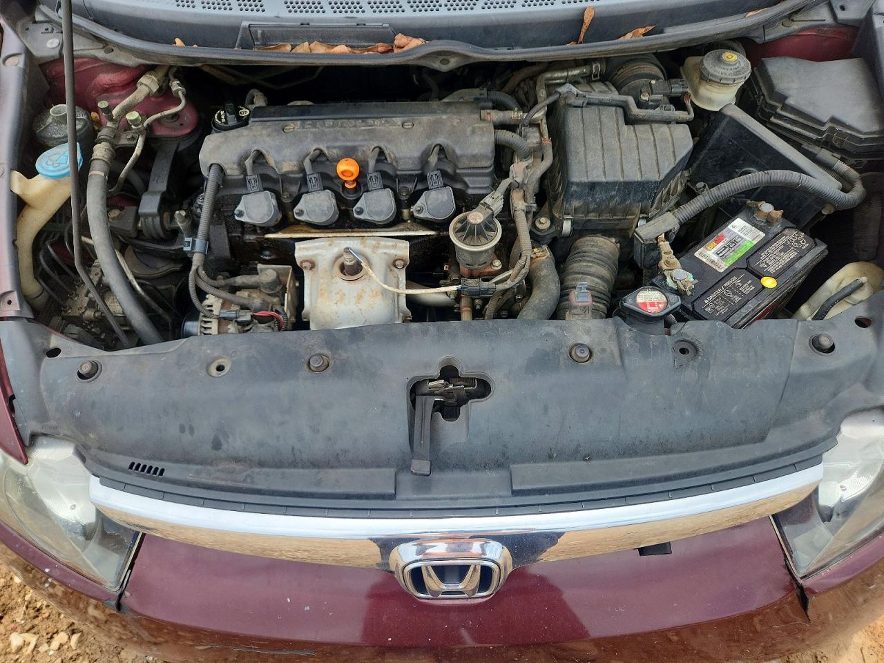 2008 Honda Civic Lx Burgundy vin: 1HGFA16598L098327