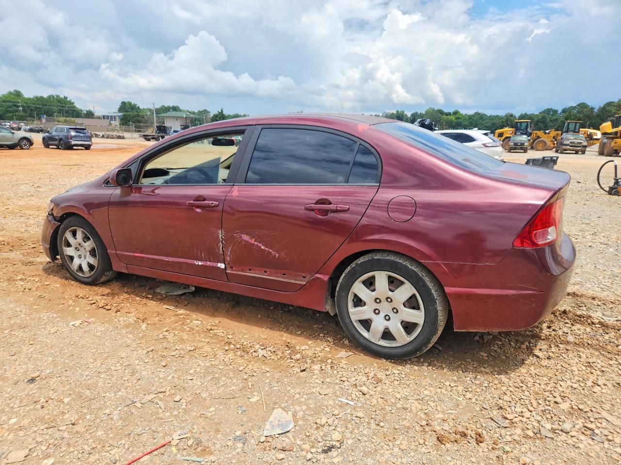 2008 Honda Civic Lx Burgundy vin: 1HGFA16598L098327