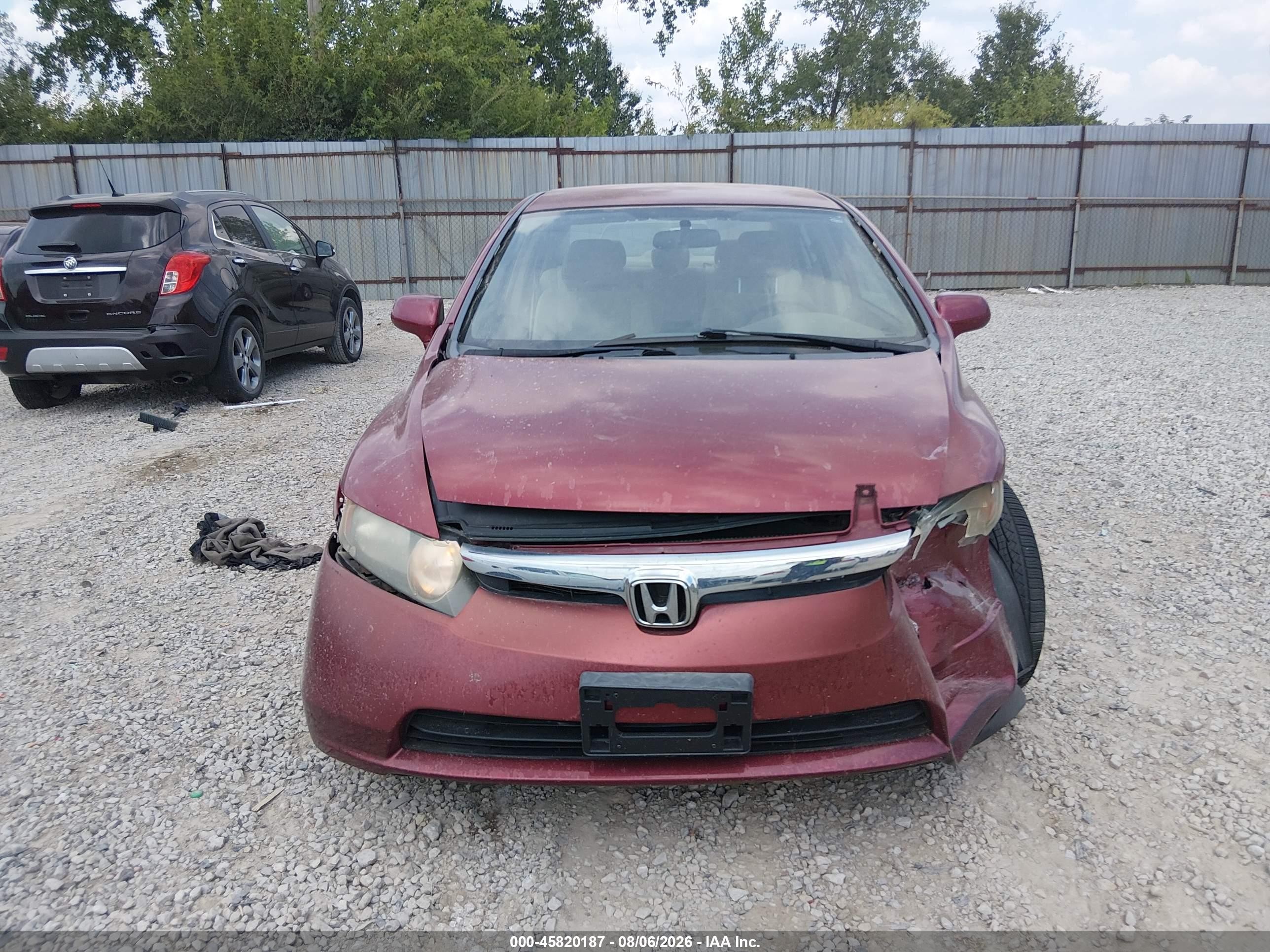 2008 Honda Civic Lx Burgundy vin: 1HGFA16598L101291