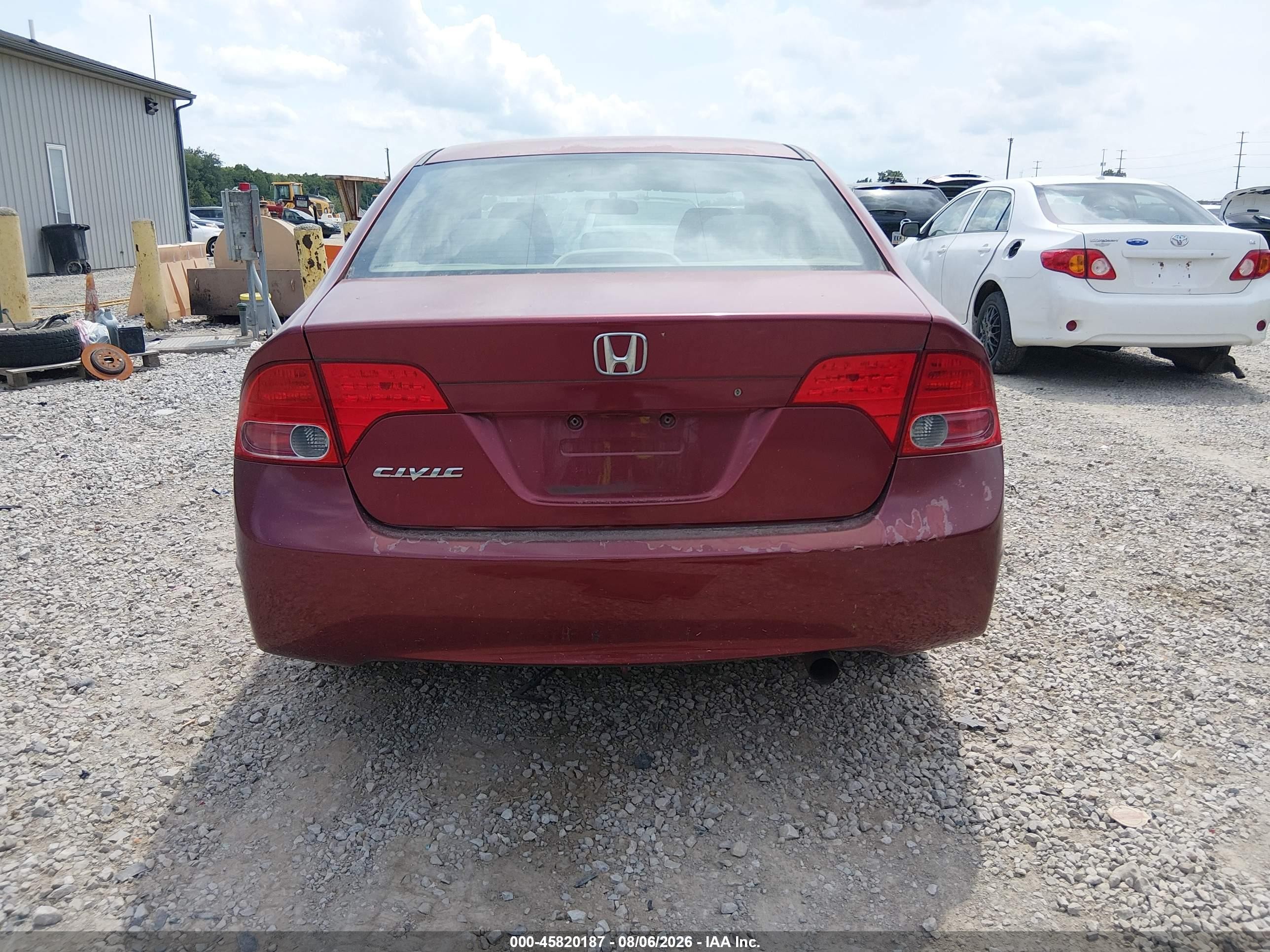 2008 Honda Civic Lx Burgundy vin: 1HGFA16598L101291