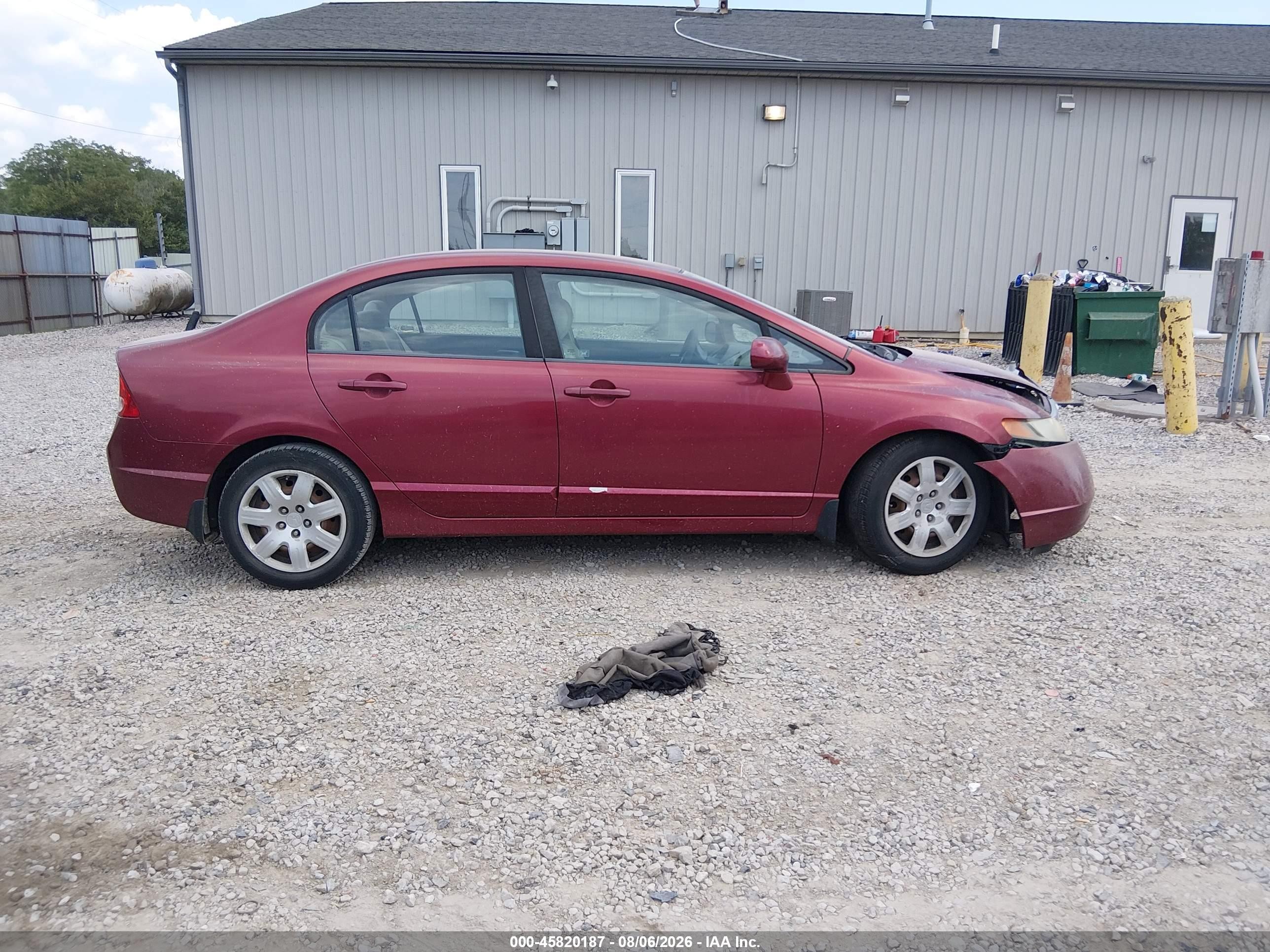2008 Honda Civic Lx Burgundy vin: 1HGFA16598L101291