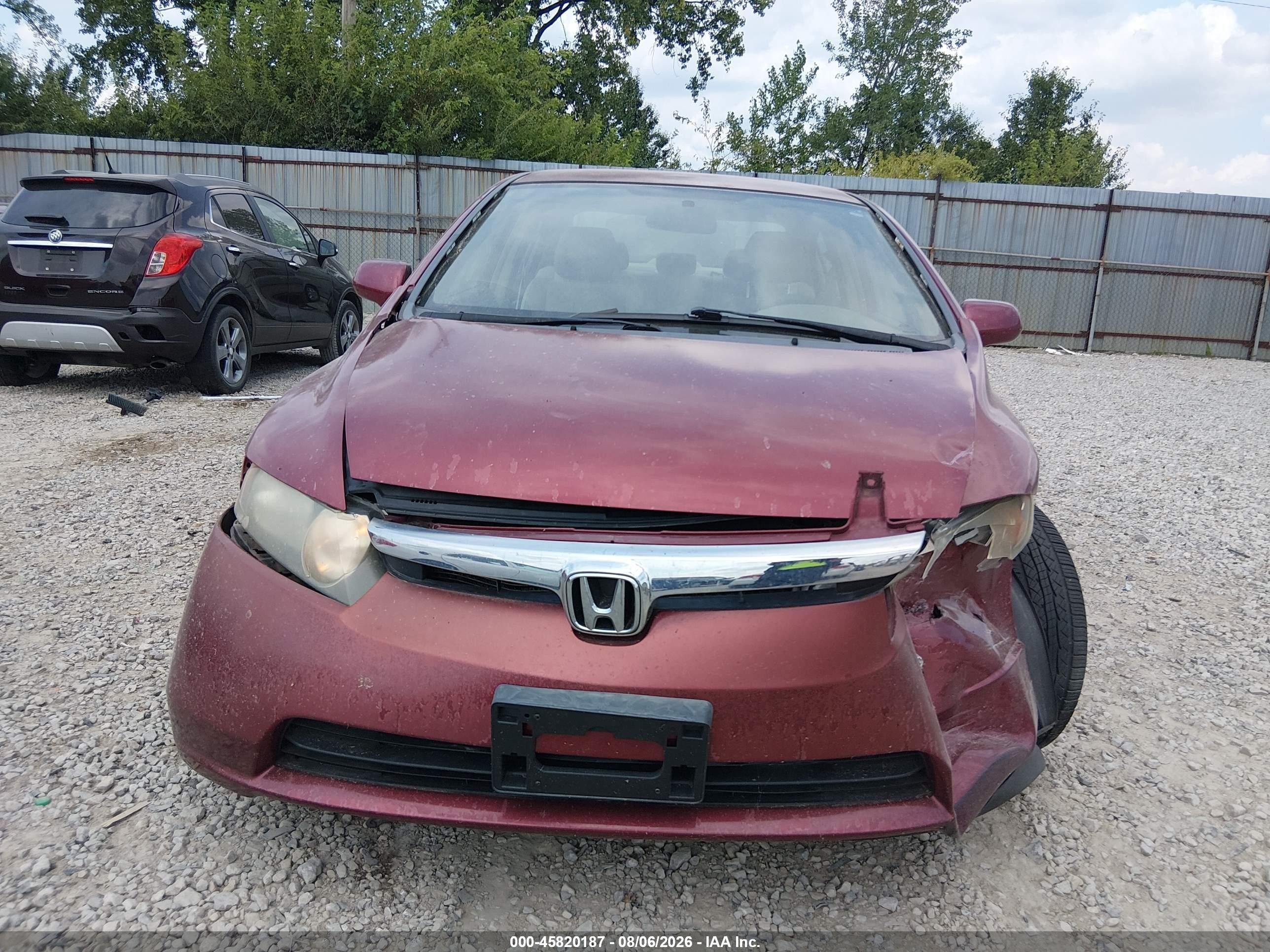 2008 Honda Civic Lx Burgundy vin: 1HGFA16598L101291