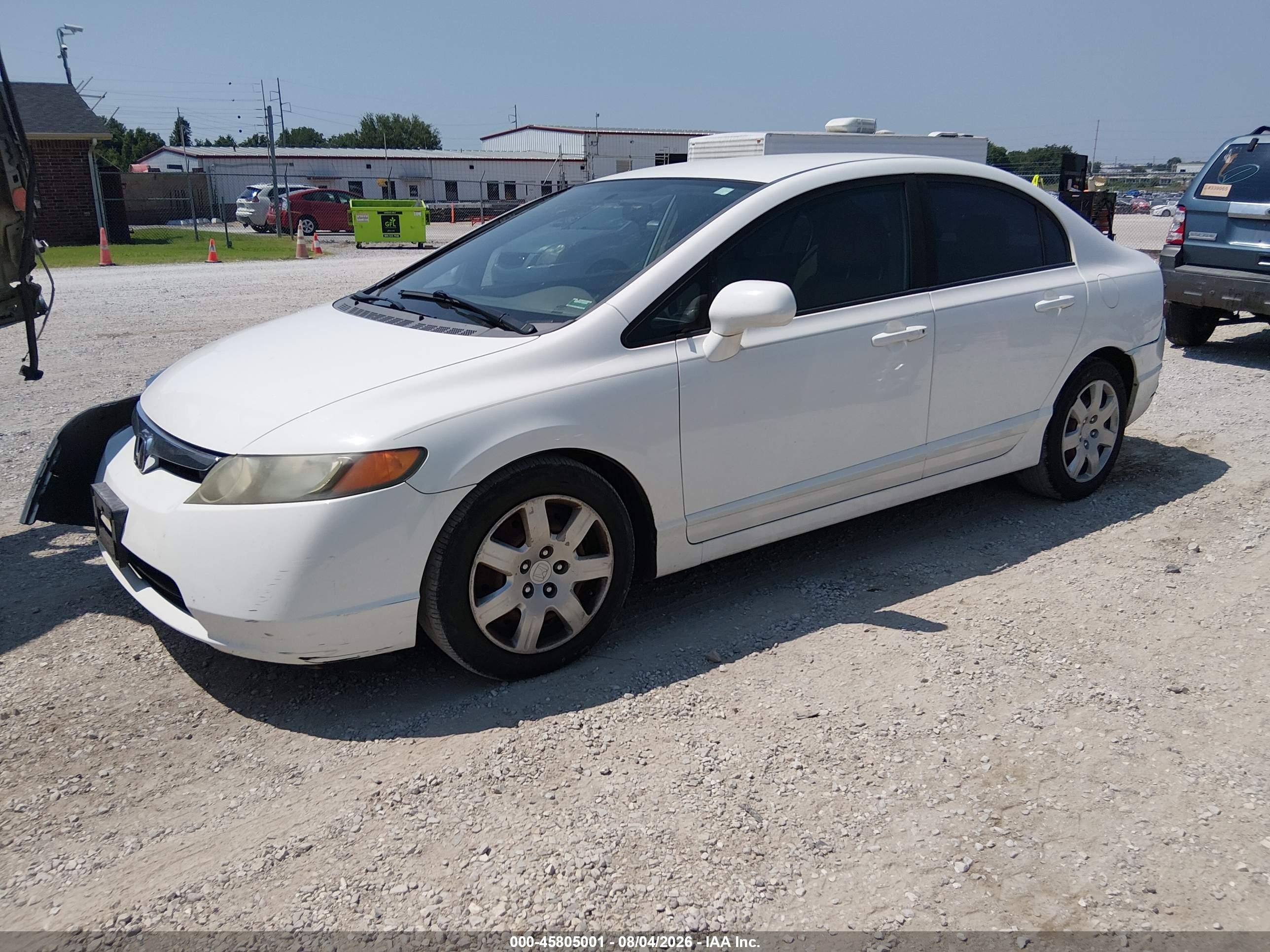 2008 Honda Civic Lx White vin: 1HGFA16598L116504