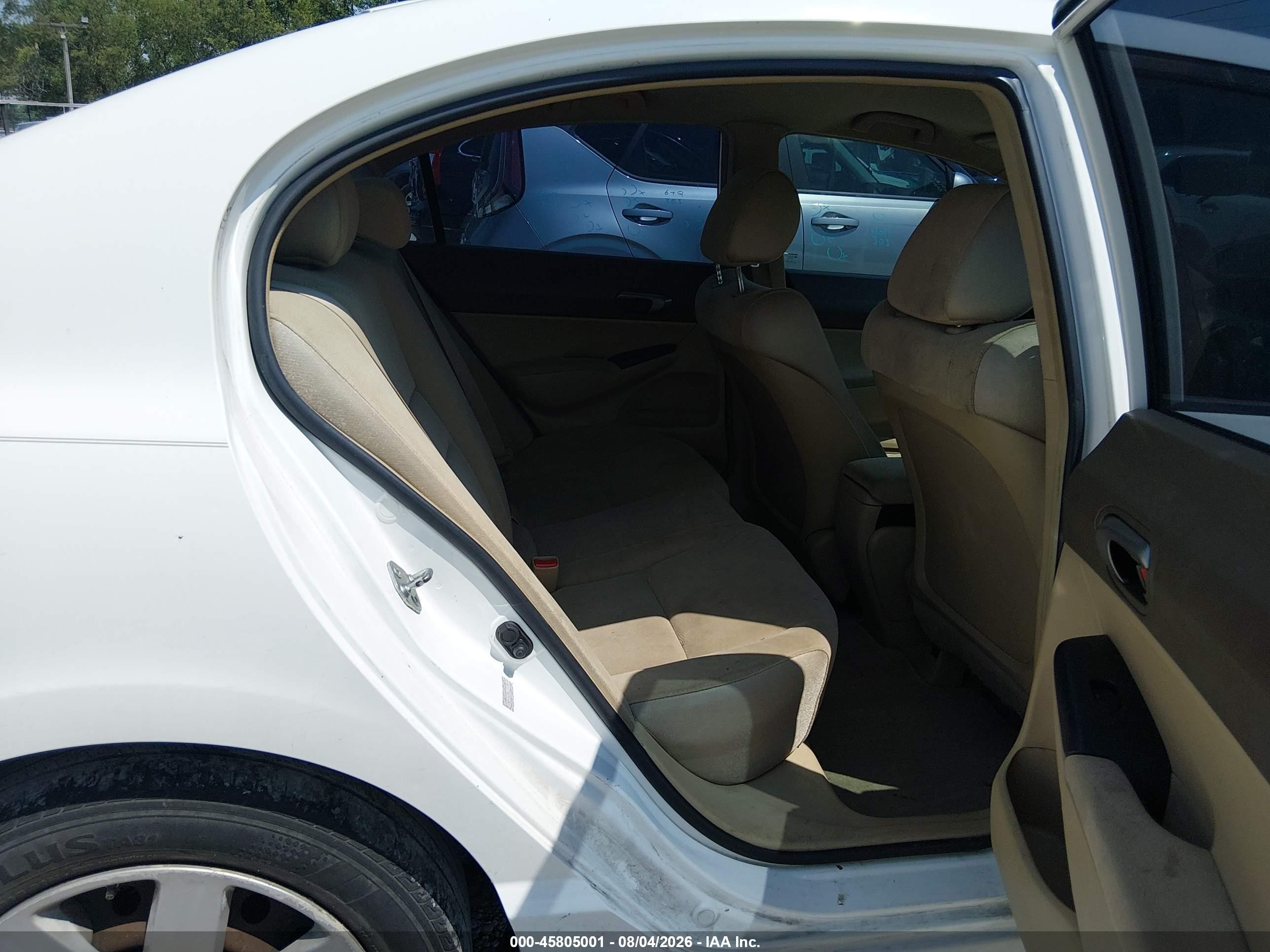 2008 Honda Civic Lx White vin: 1HGFA16598L116504