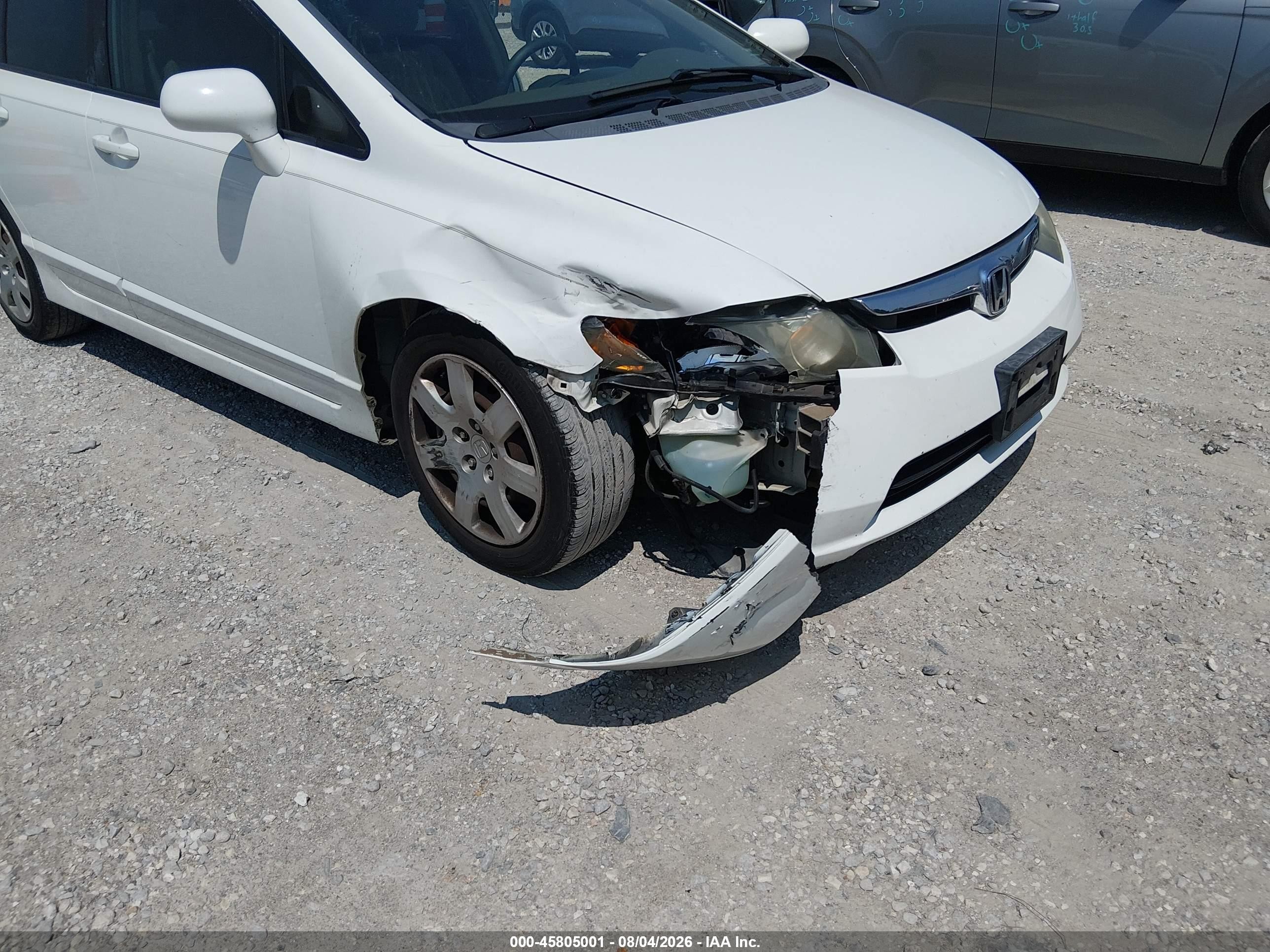 2008 Honda Civic Lx White vin: 1HGFA16598L116504