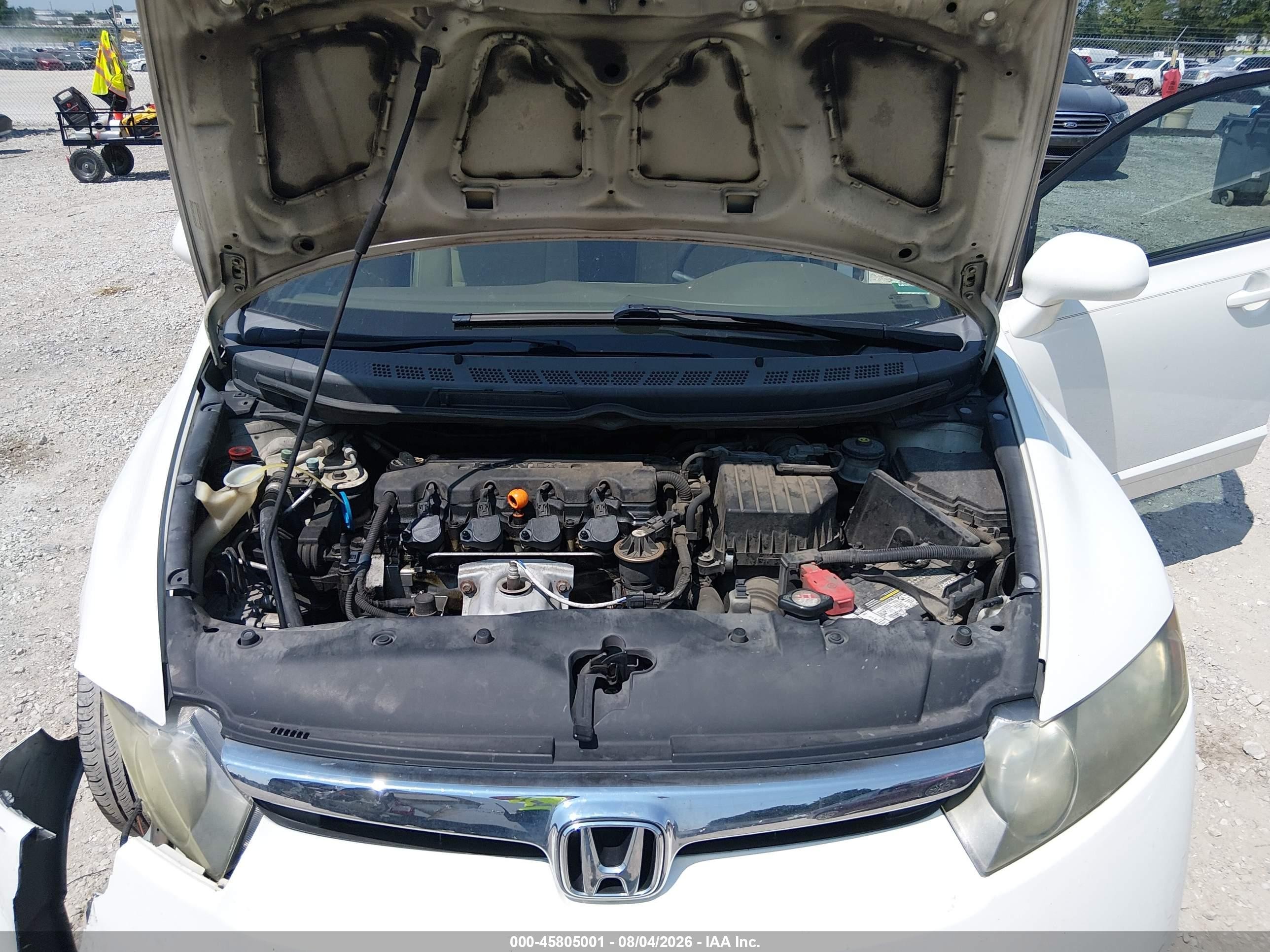 2008 Honda Civic Lx White vin: 1HGFA16598L116504