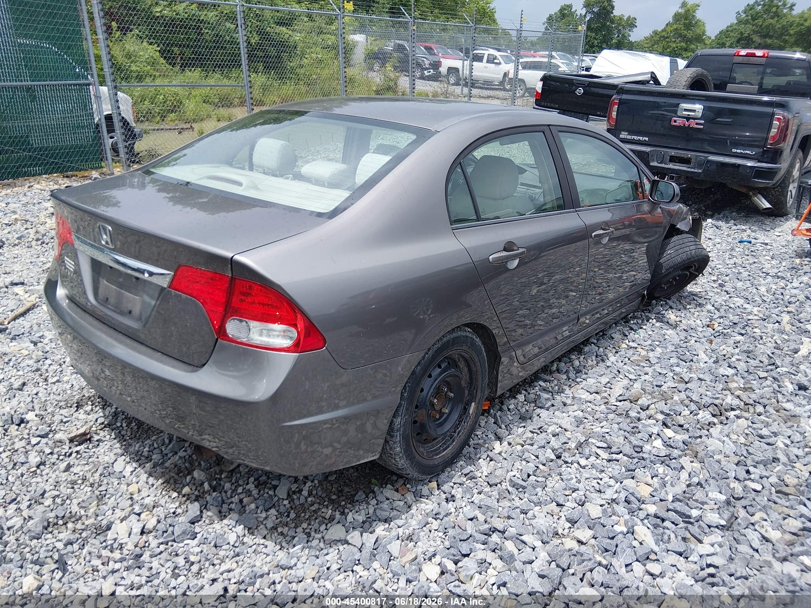 2009 Honda Civic Lx Gray vin: 1HGFA16599L007509