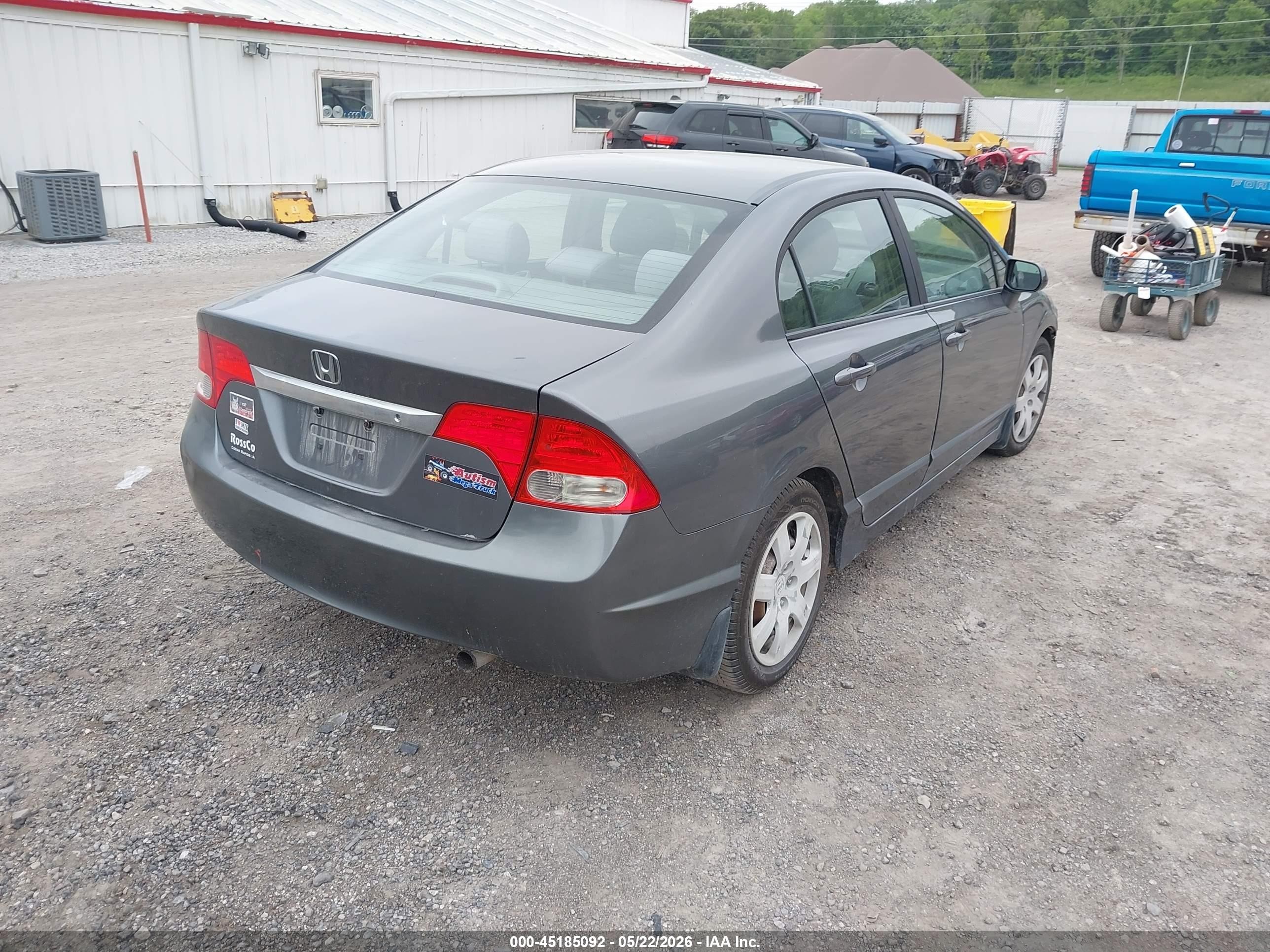 2009 Honda Civic Lx Gray vin: 1HGFA16599L017635