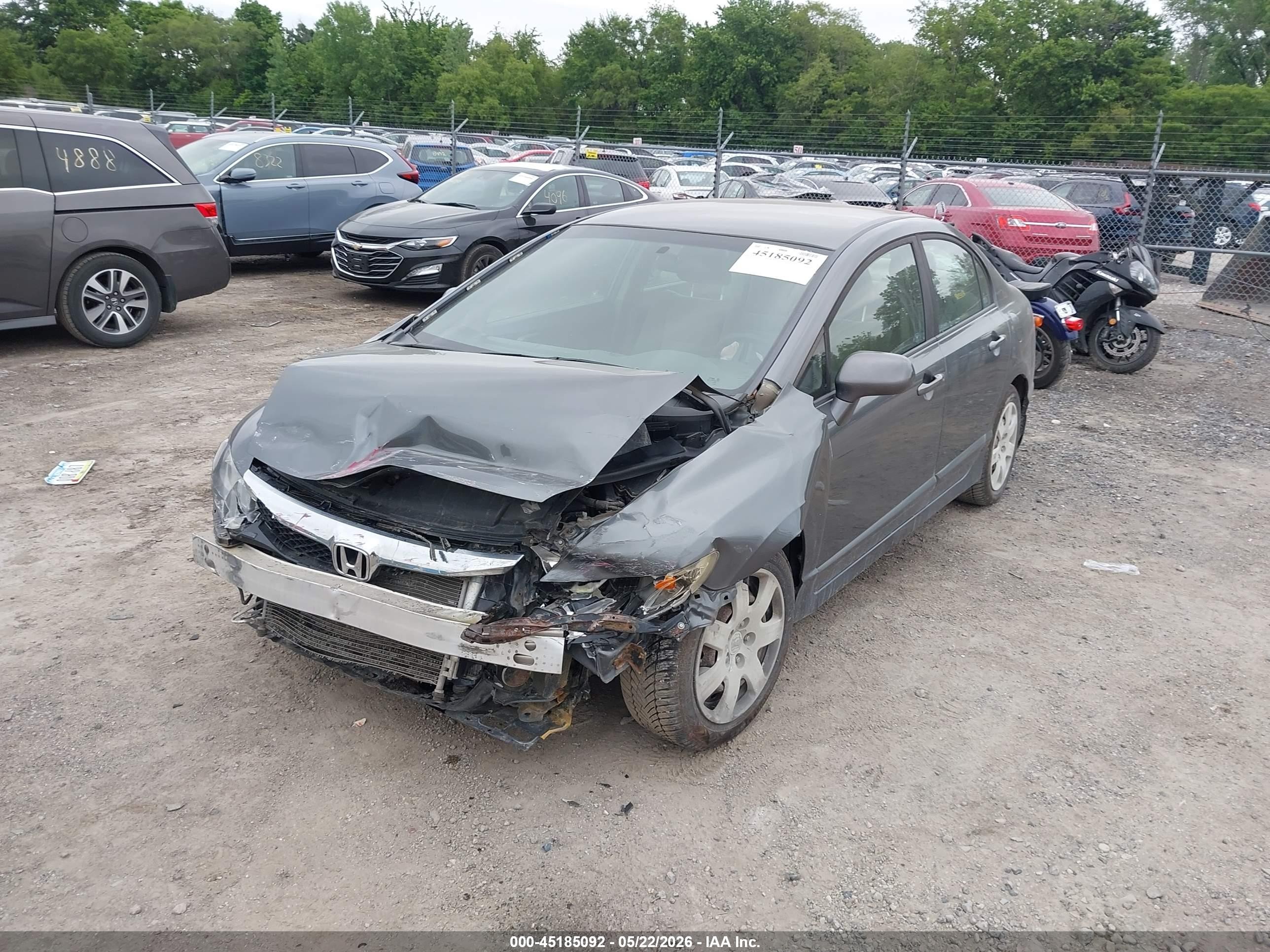 2009 Honda Civic Lx Gray vin: 1HGFA16599L017635