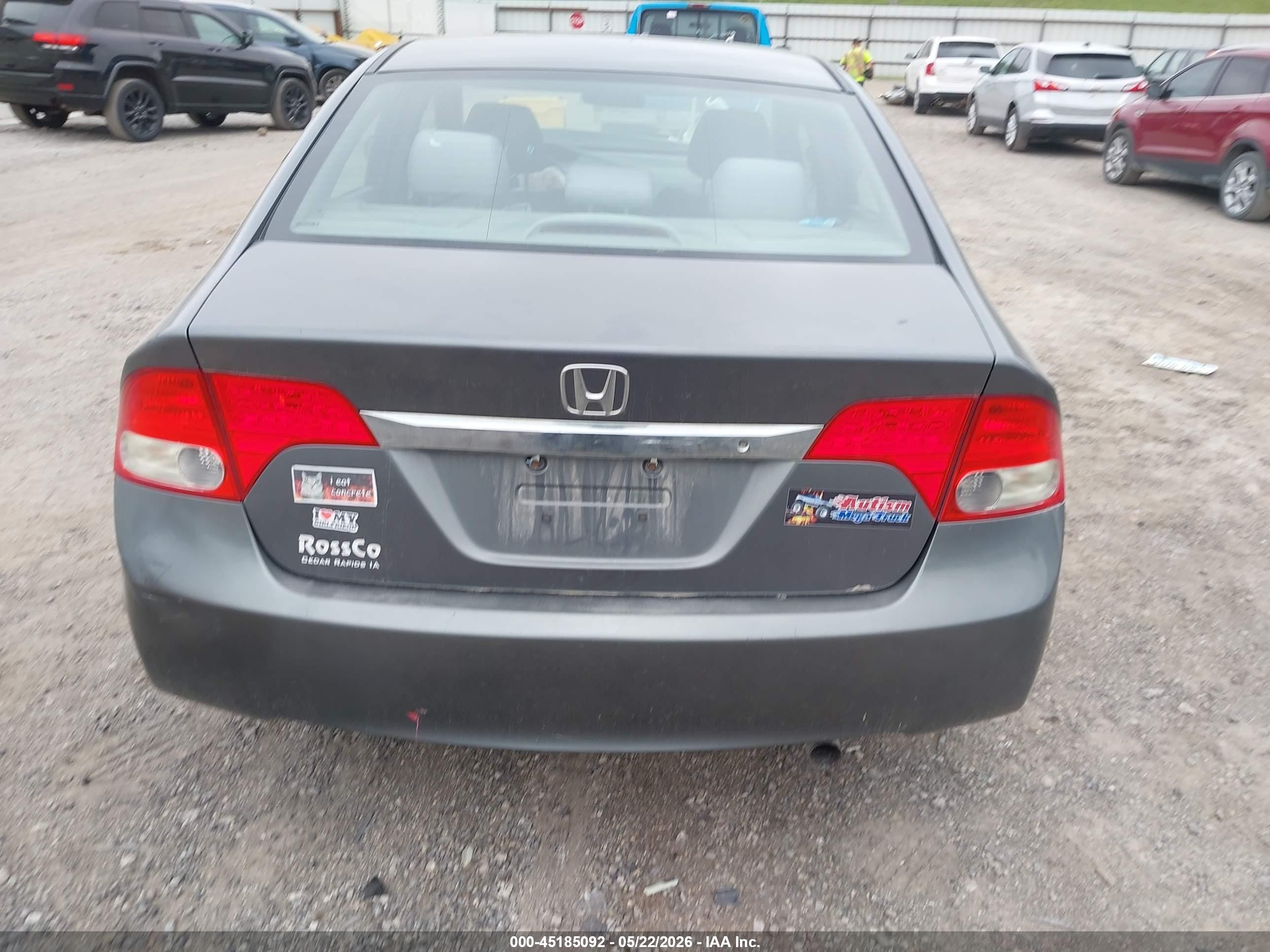 2009 Honda Civic Lx Gray vin: 1HGFA16599L017635