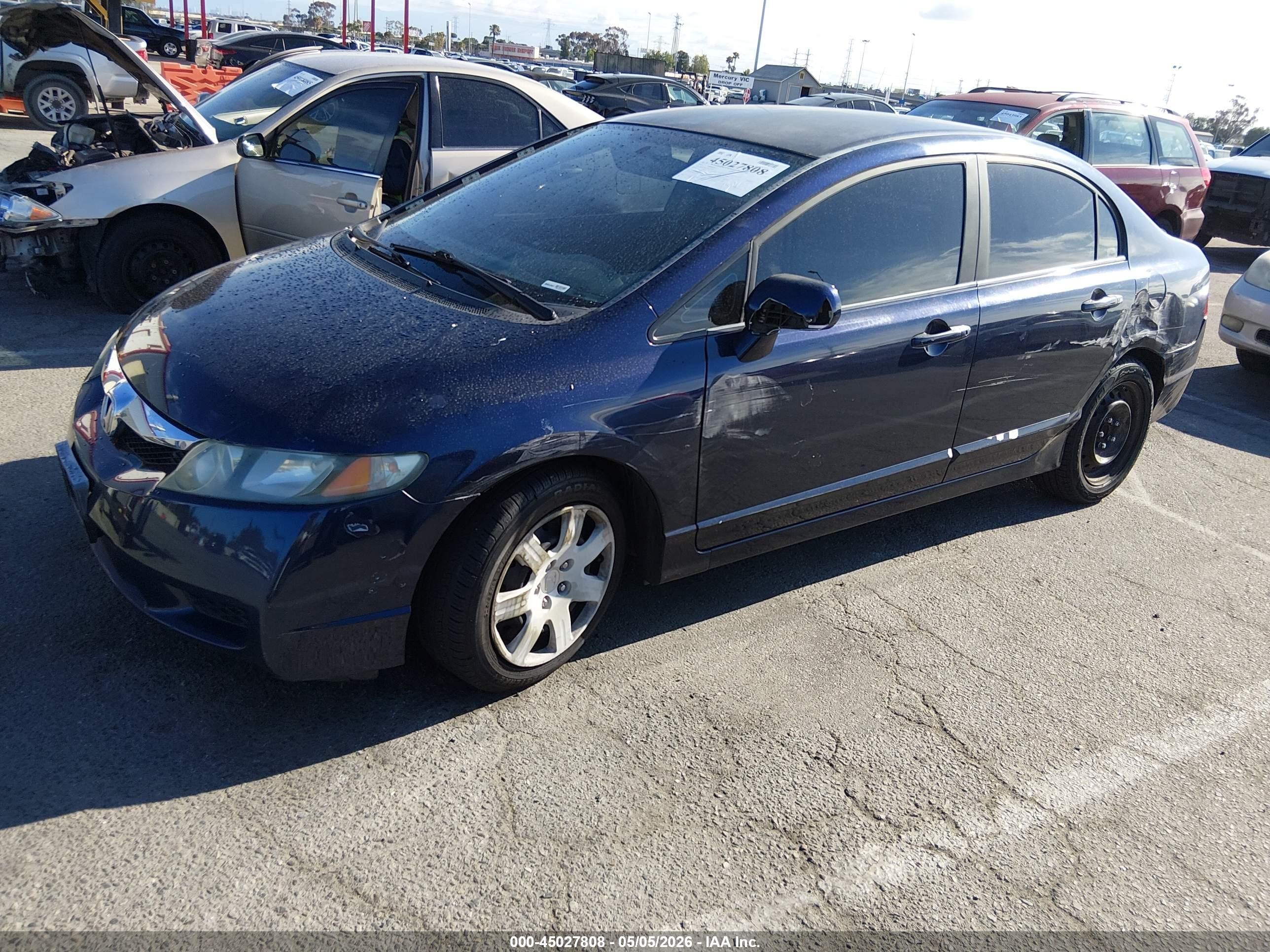 2009 Honda Civic Lx Blue vin: 1HGFA16599L021832
