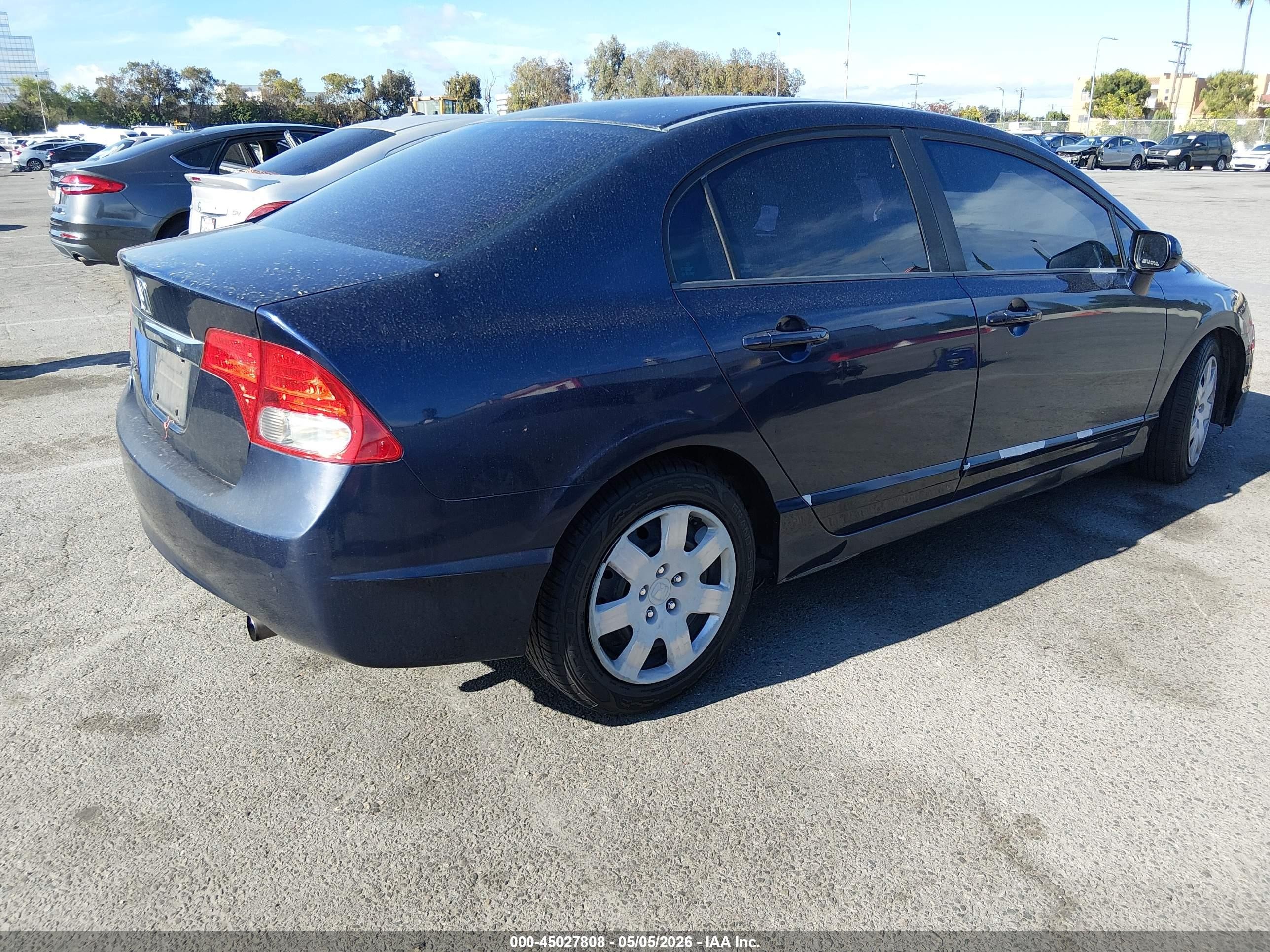 2009 Honda Civic Lx Blue vin: 1HGFA16599L021832