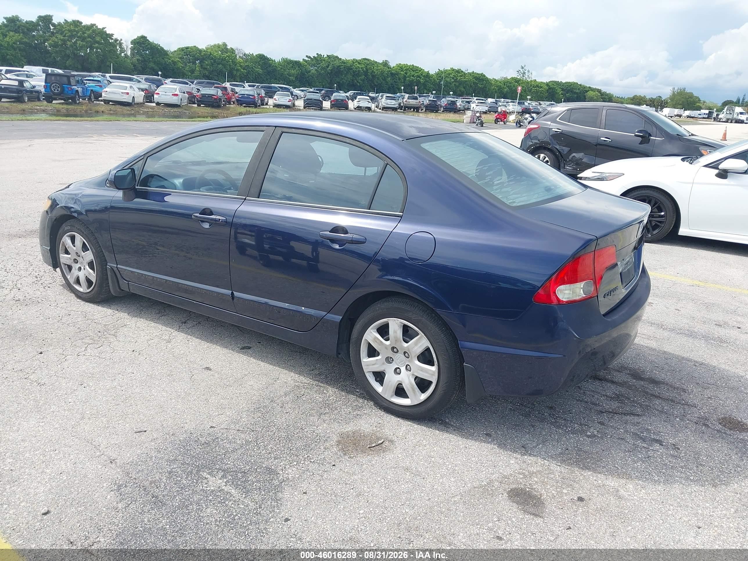 2009 Honda Civic Lx Blue vin: 1HGFA16599L025427