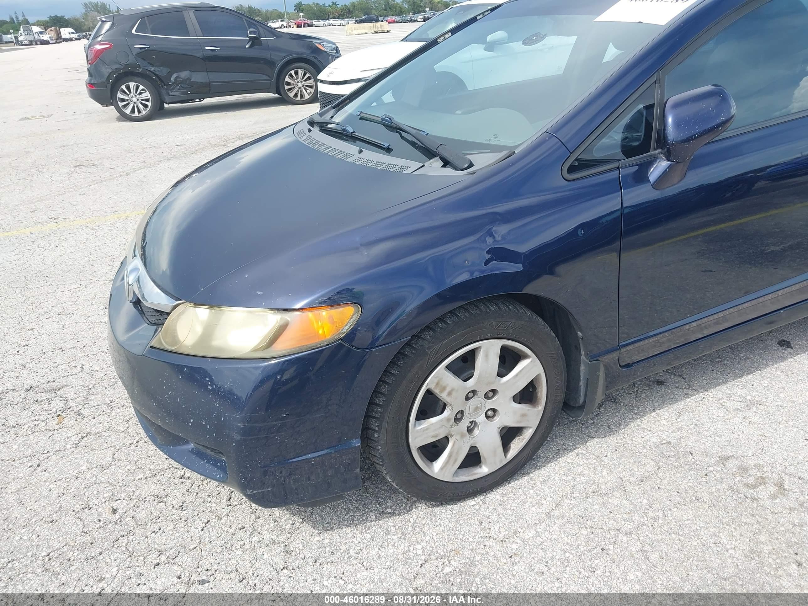 2009 Honda Civic Lx Blue vin: 1HGFA16599L025427