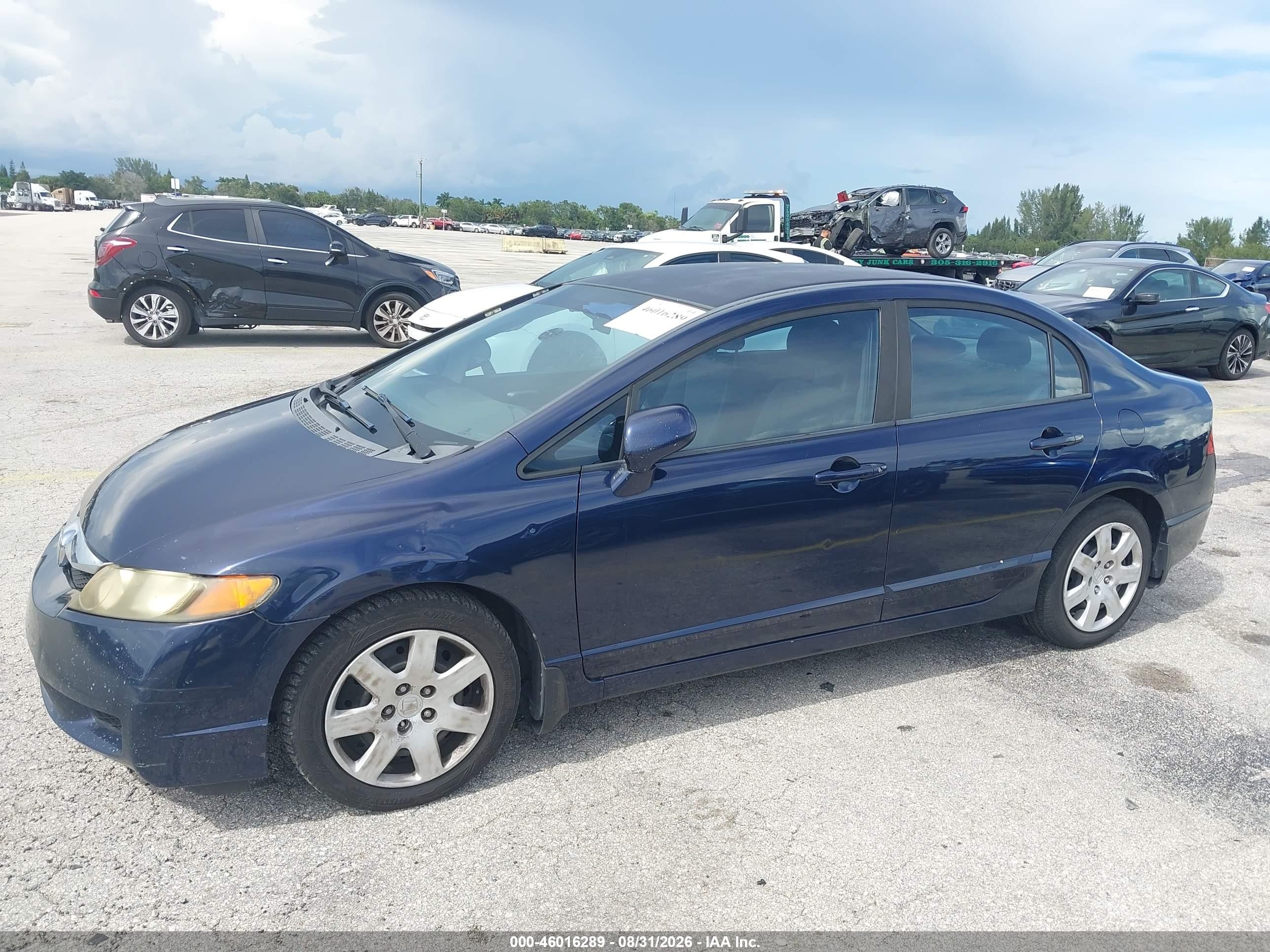 2009 Honda Civic Lx Blue vin: 1HGFA16599L025427